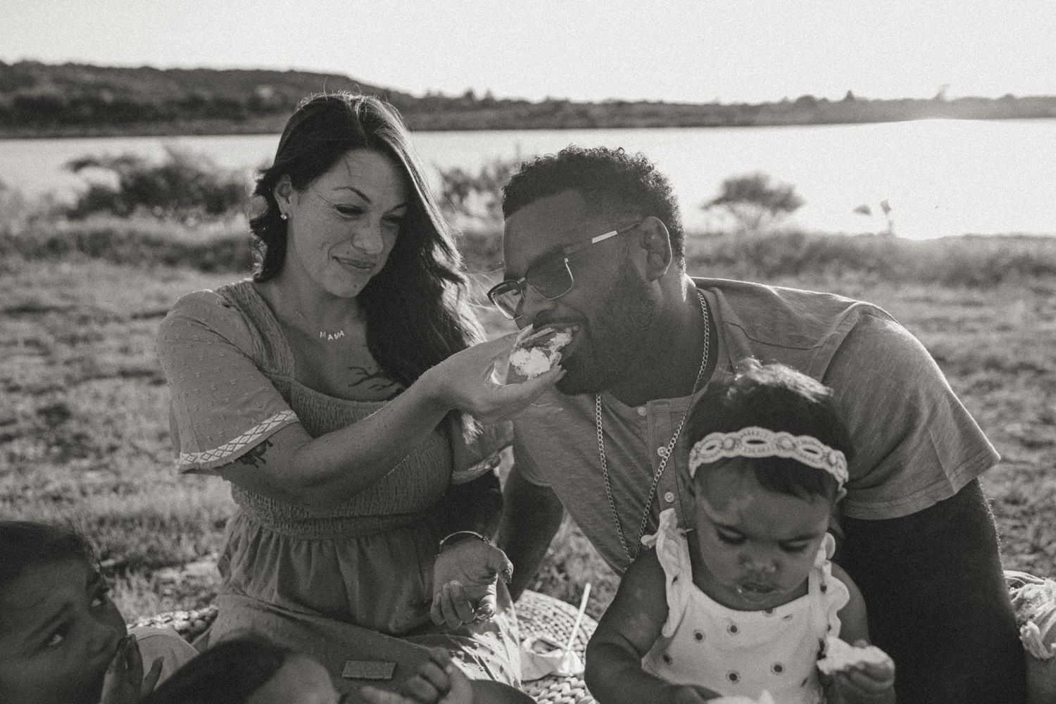 Central Texas family photography session in black and white outdoors in Harker Heights TX