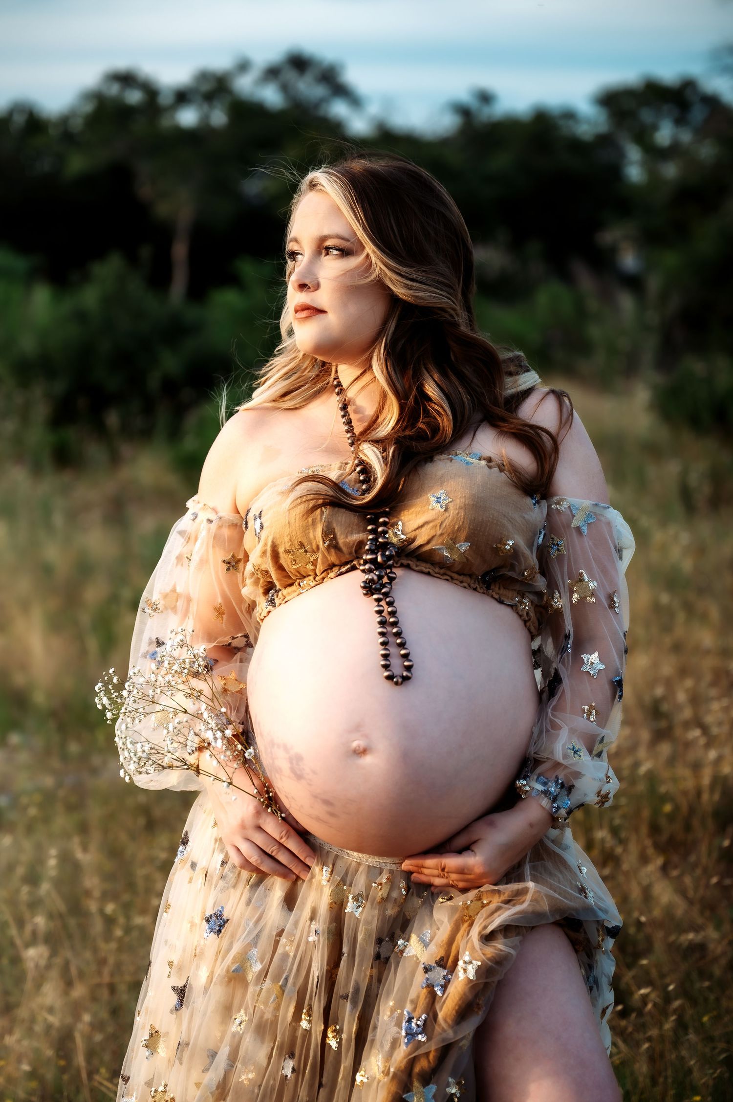 Killeen Maternity photography session in Morgan’s Point near Belton TX at sunset