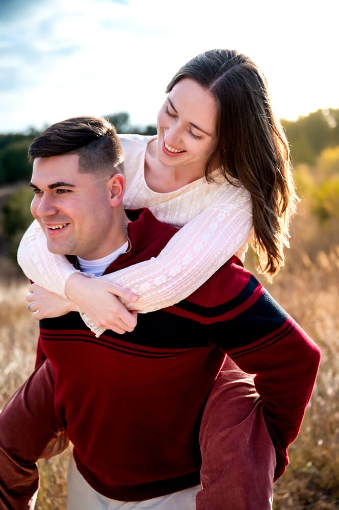 Golden hour couples session in Belton TX field