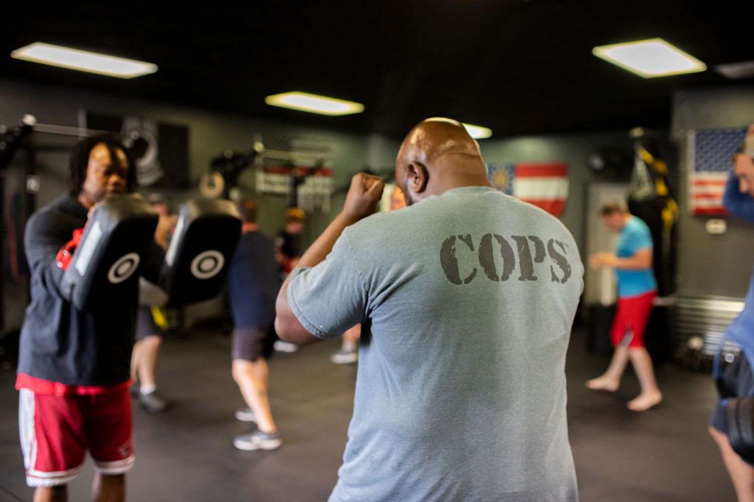 Adult Krav Maga class training at martial arts academy in Rincon, Georgia