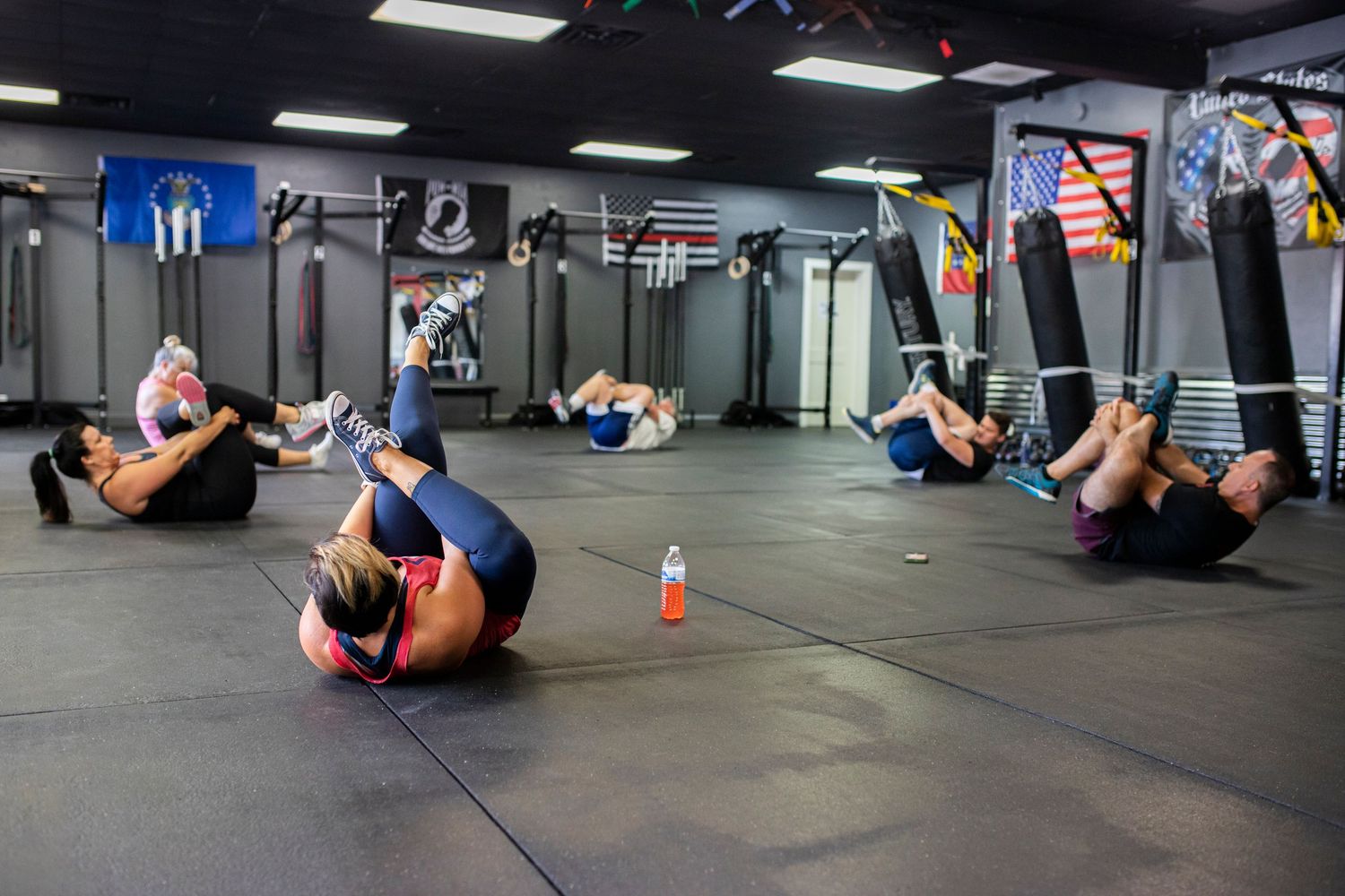 Functional fitness training at martial arts academy