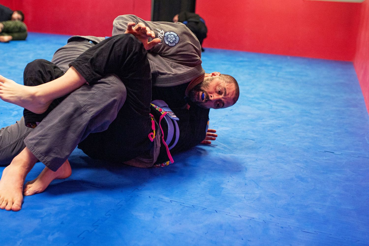 Adult Brazilian Jiu-Jitsu class training at martial arts academy in Rincon, Georgia