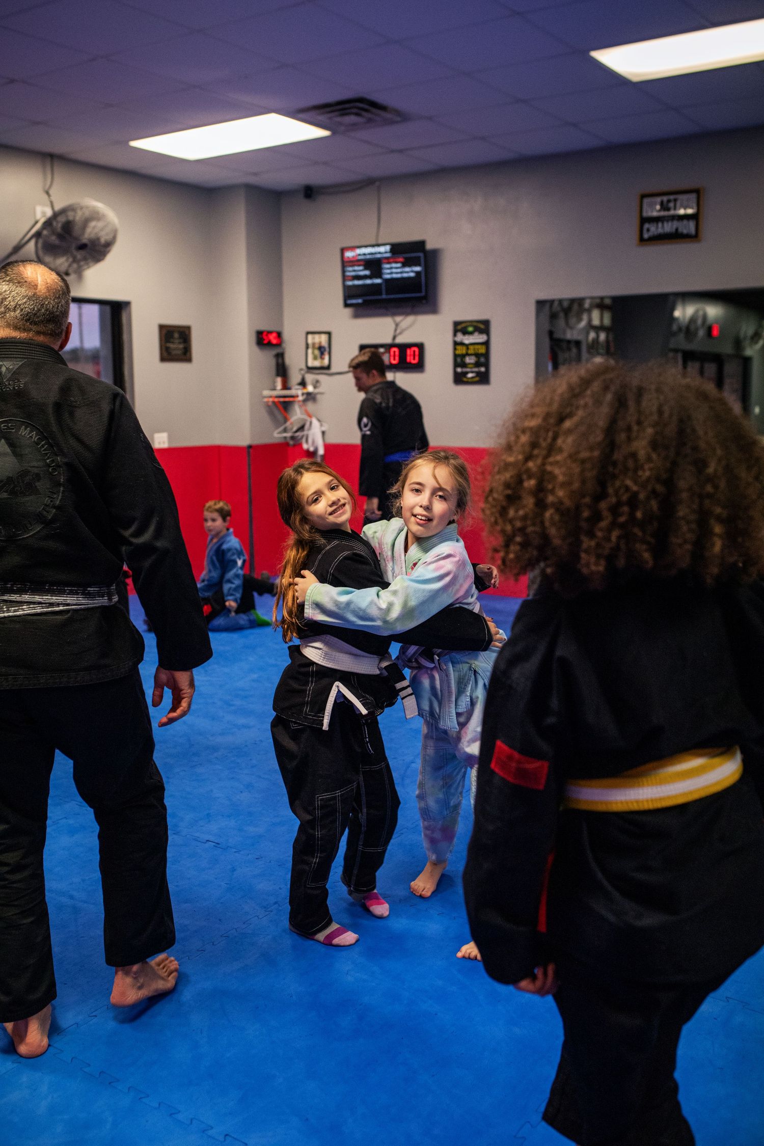 Youth BJJ training session at martial arts academy