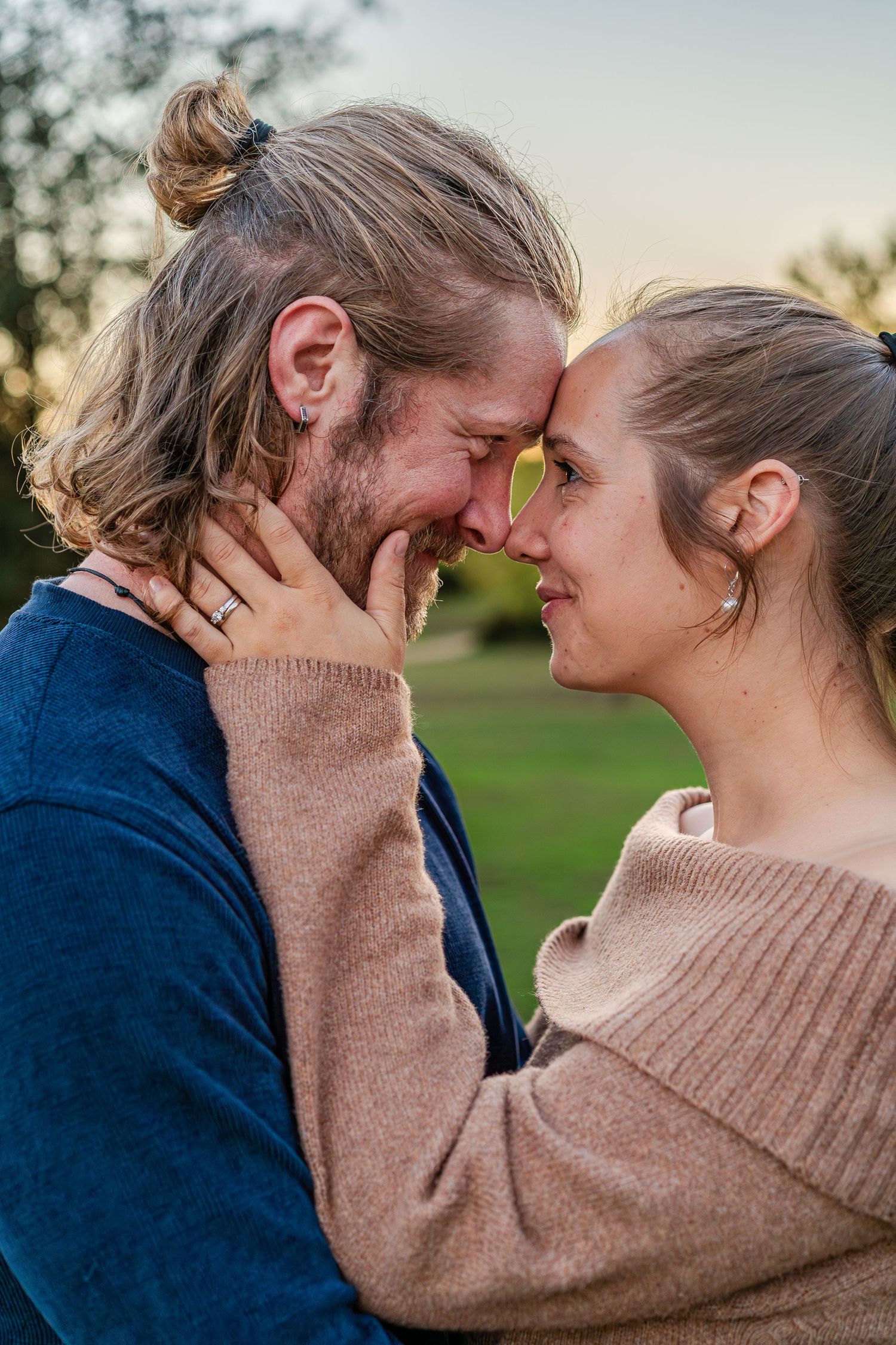 Turlock family photographer, Rachel Chamberlain, taking lifestyle couples portraits at sunset.