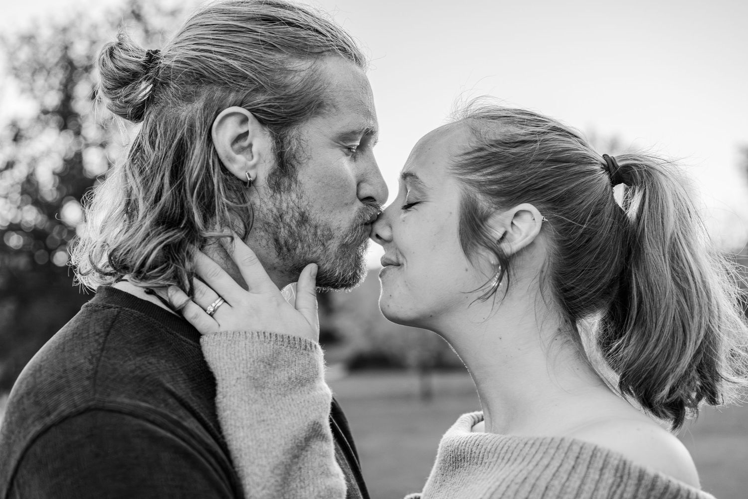 Turlock family photographer, Rachel Chamberlain, taking lifestyle couples portraits at sunset.