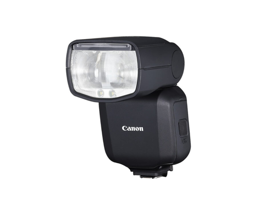 Three black Canon Speedlite camera flash units shown from different angles against a white background.
