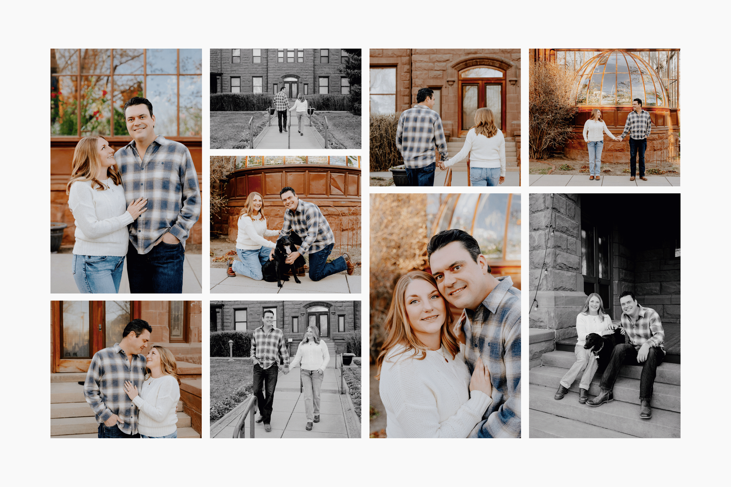 Casual couples photography session in Billings, Montana at The Moss Mansion