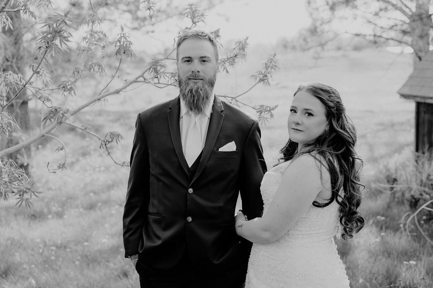 Bride and groom at their wedding at Zoo Montana in Billings, Montana