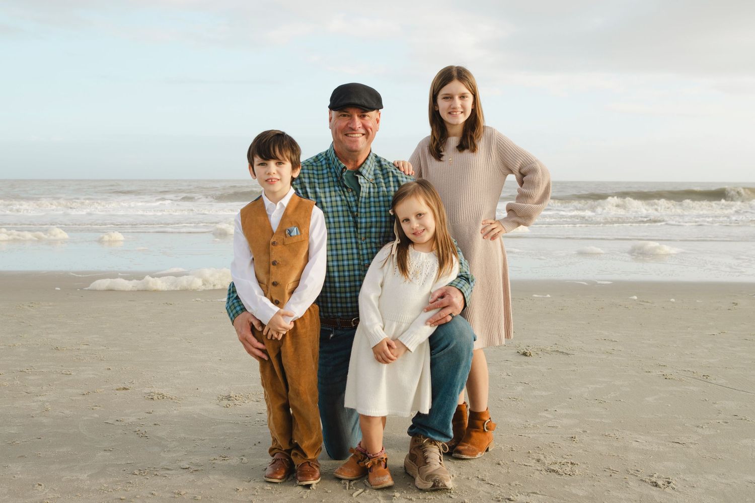 Family Beach Photography. Year 2025. Family. Grandparents Children. Beach Sunset. Hilton Head Island, SC.