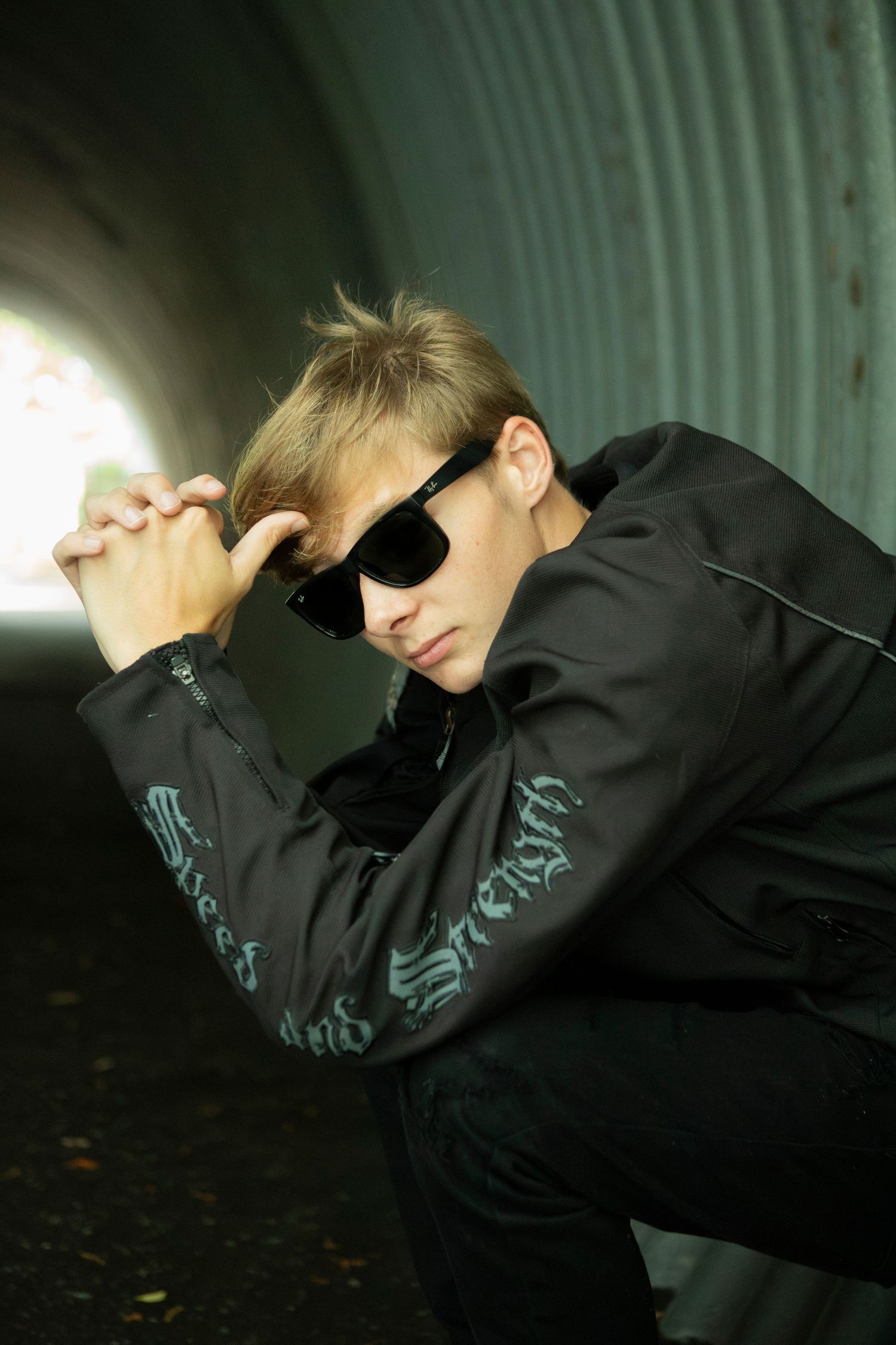 Male Model, Rapper, Artist, Tunnel, Black clothes, Sun glasses, Hilton Head Island, Sc