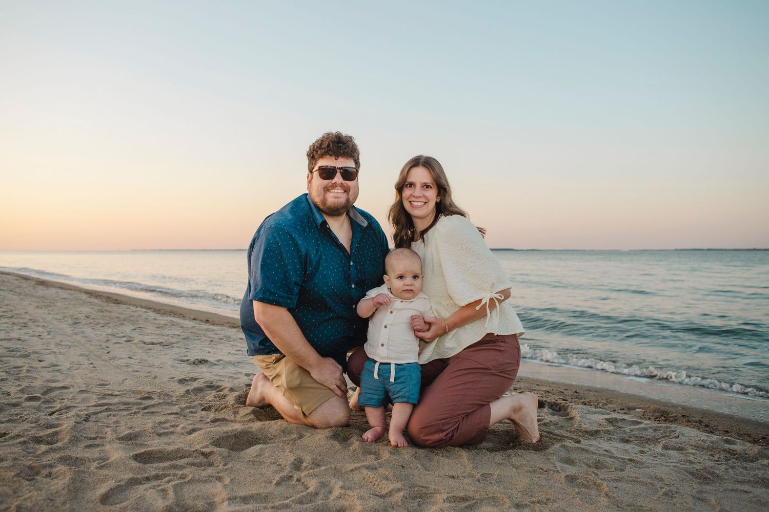Family of Three, 1 year old, Young parents, Ocean, Beach, Sand, Colors, Smiles, Hilton Head Island