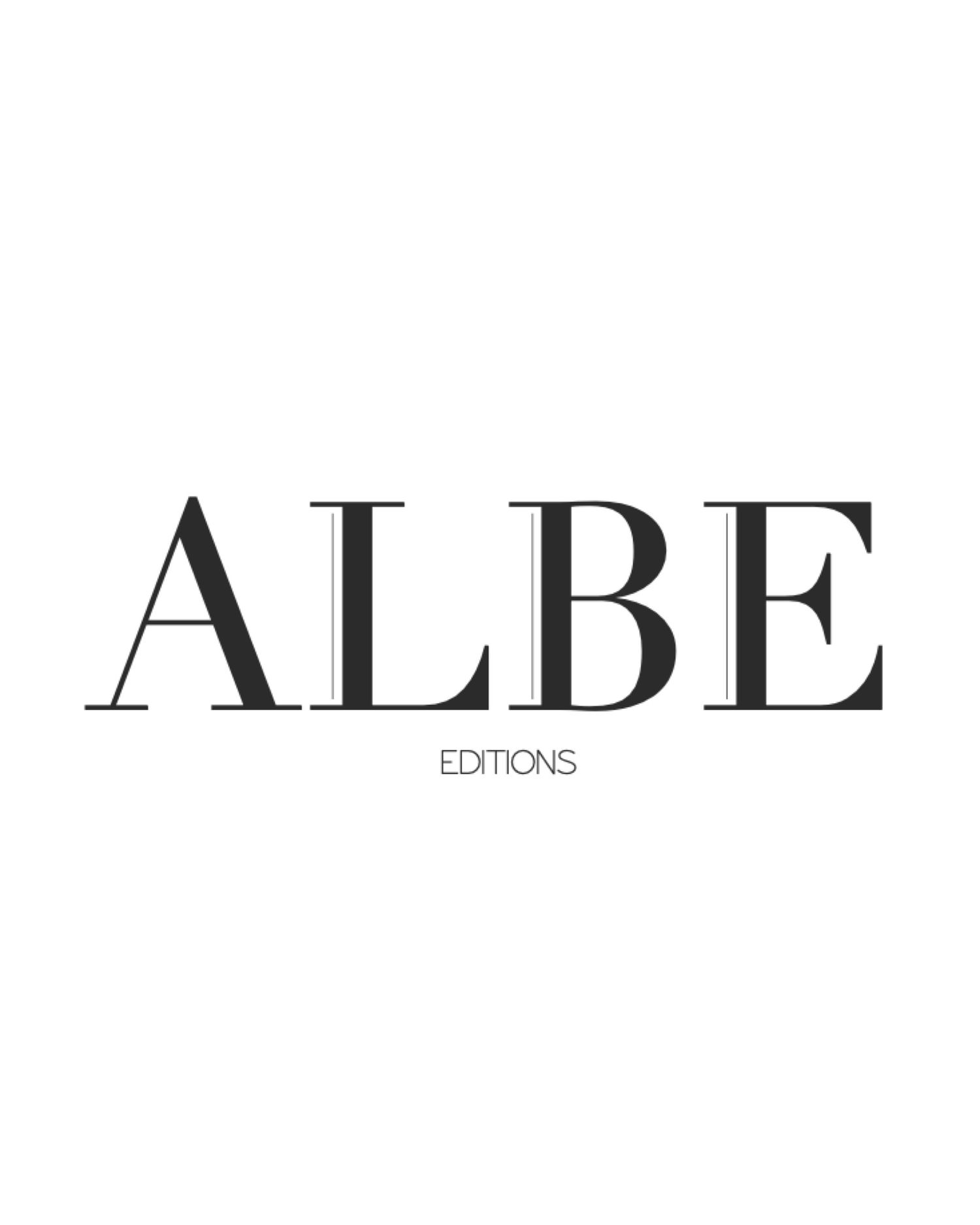 Black serif text spelling 'ALBE EDITIONS' in elegant typography against a white background.