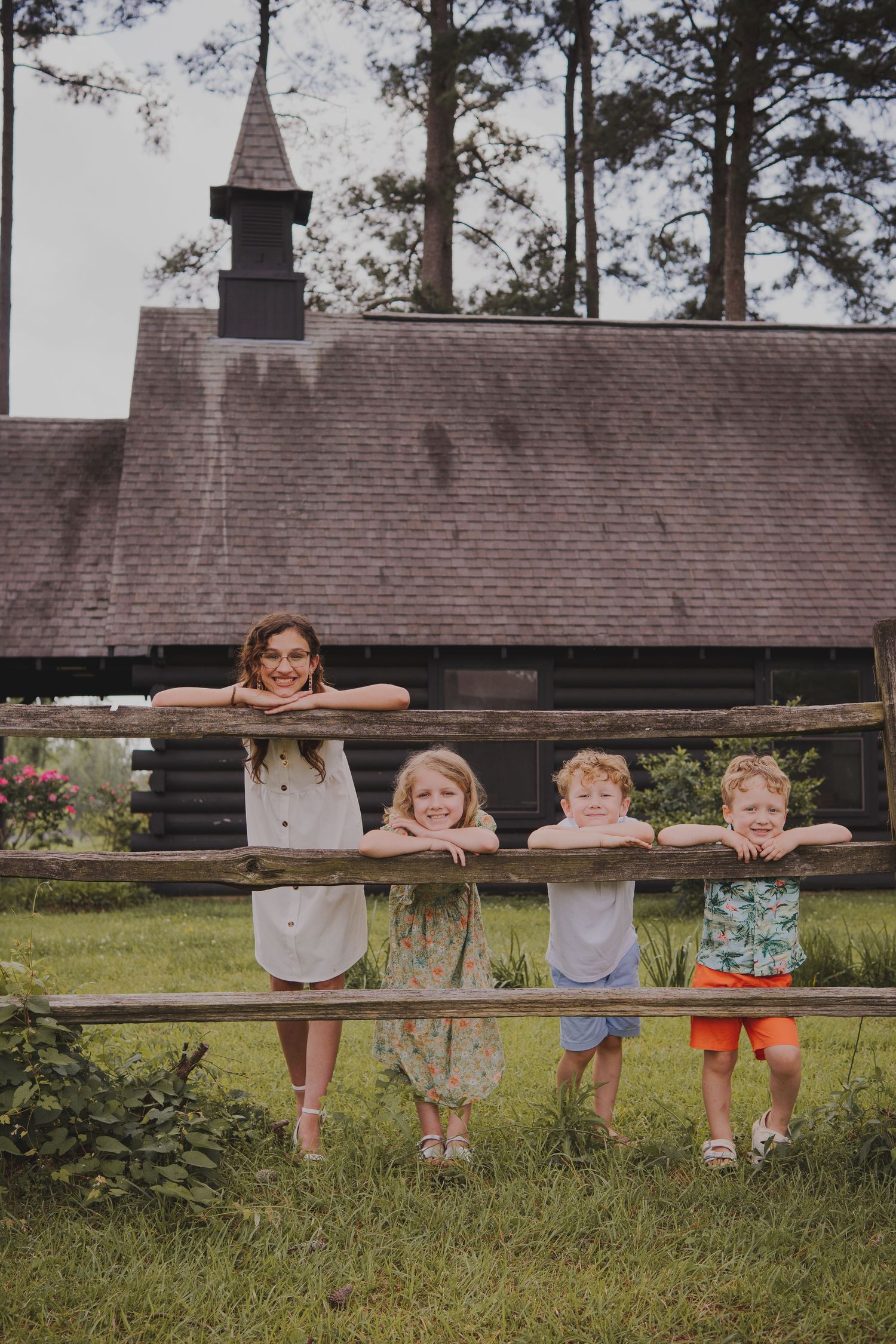 Family session at the American Rose Center.