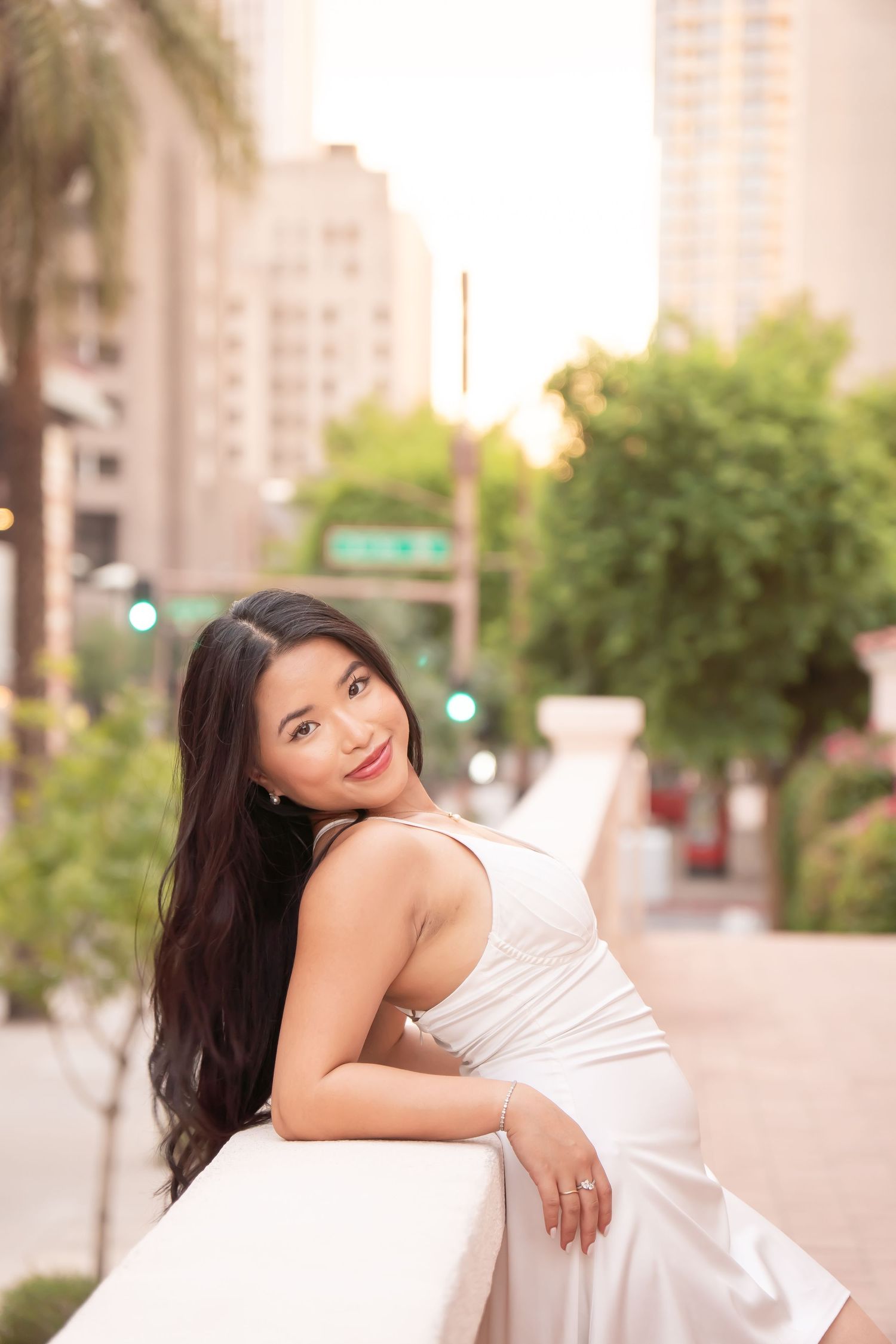 Candid senior portraits in downtown Phoenix of Arizona by Photos X Gwen