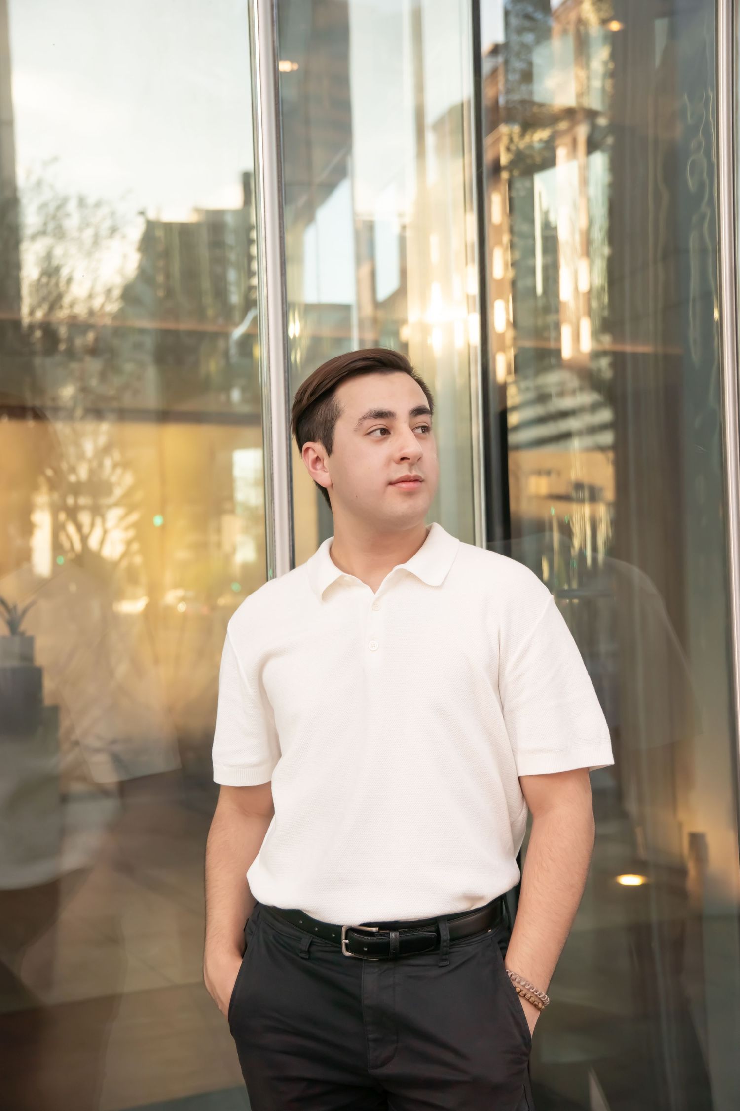 Authentic senior boy portrait in downtown Phoenix urban streets by Photos X Gwen