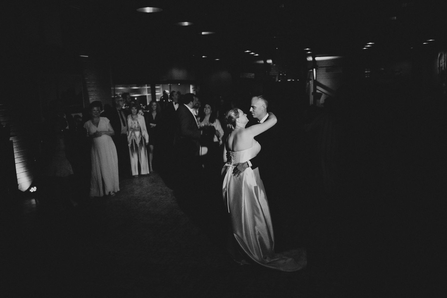 Wedding dance in ambient lighting.