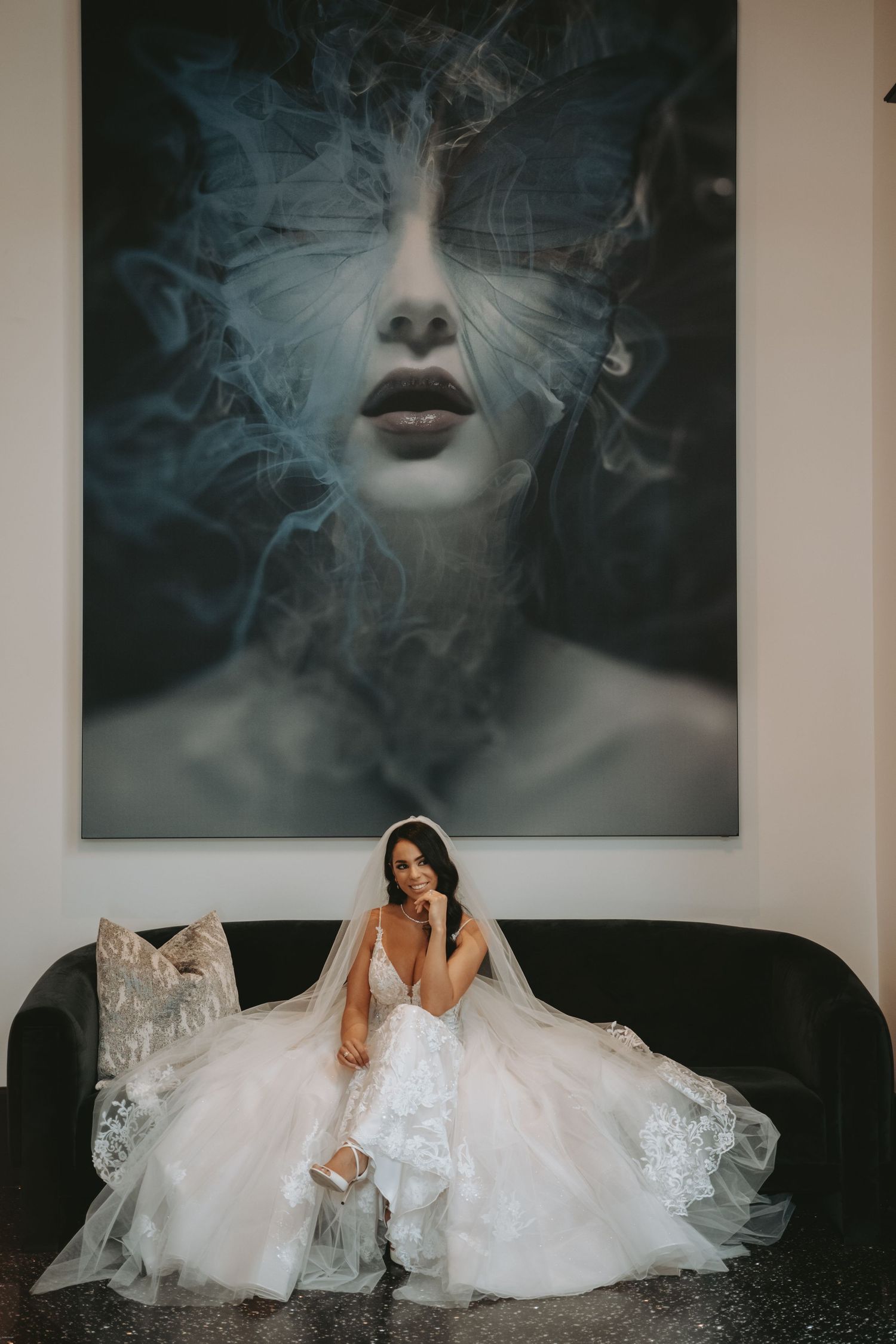 Bride with painting