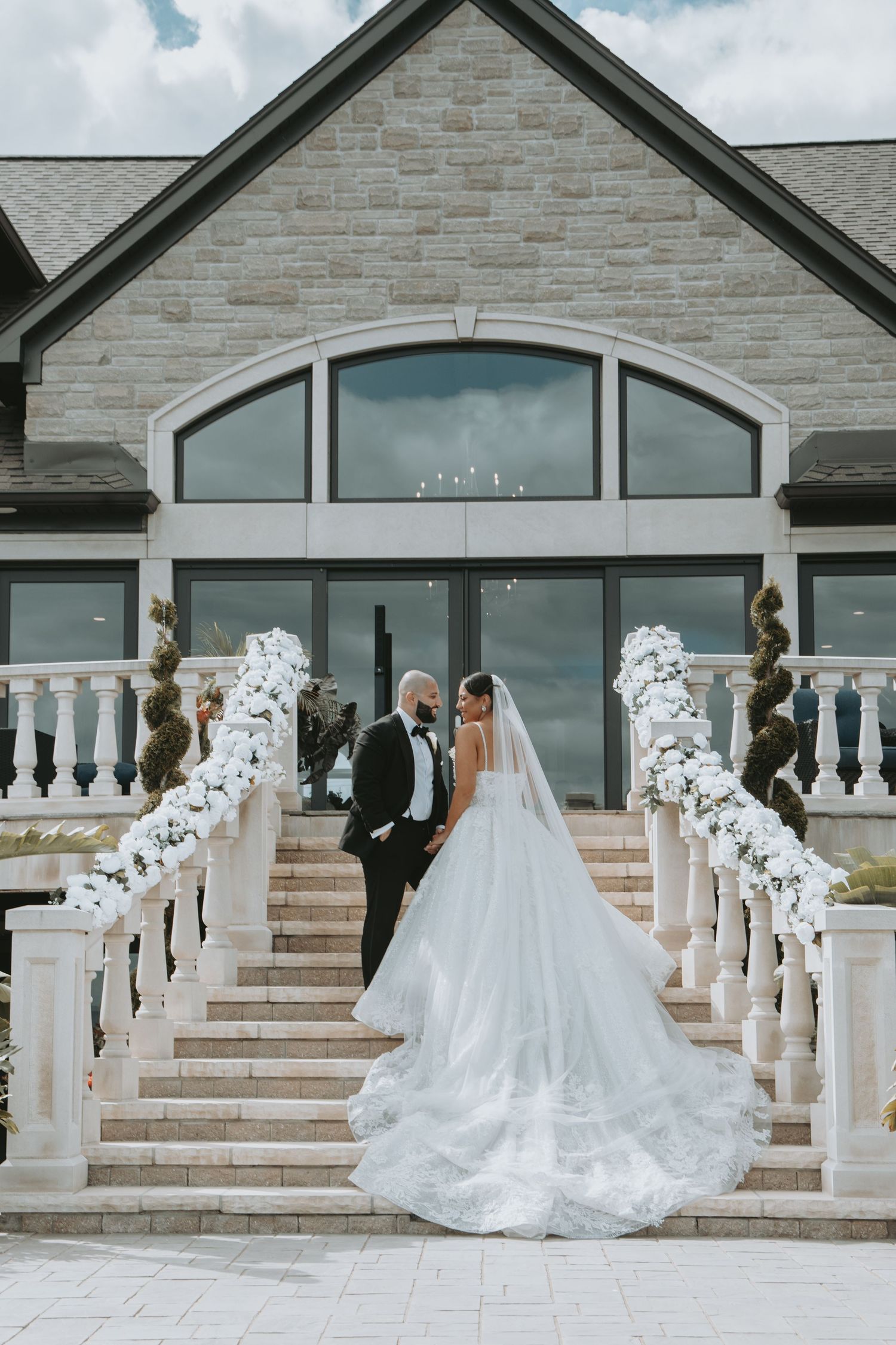 Couple on stairs
