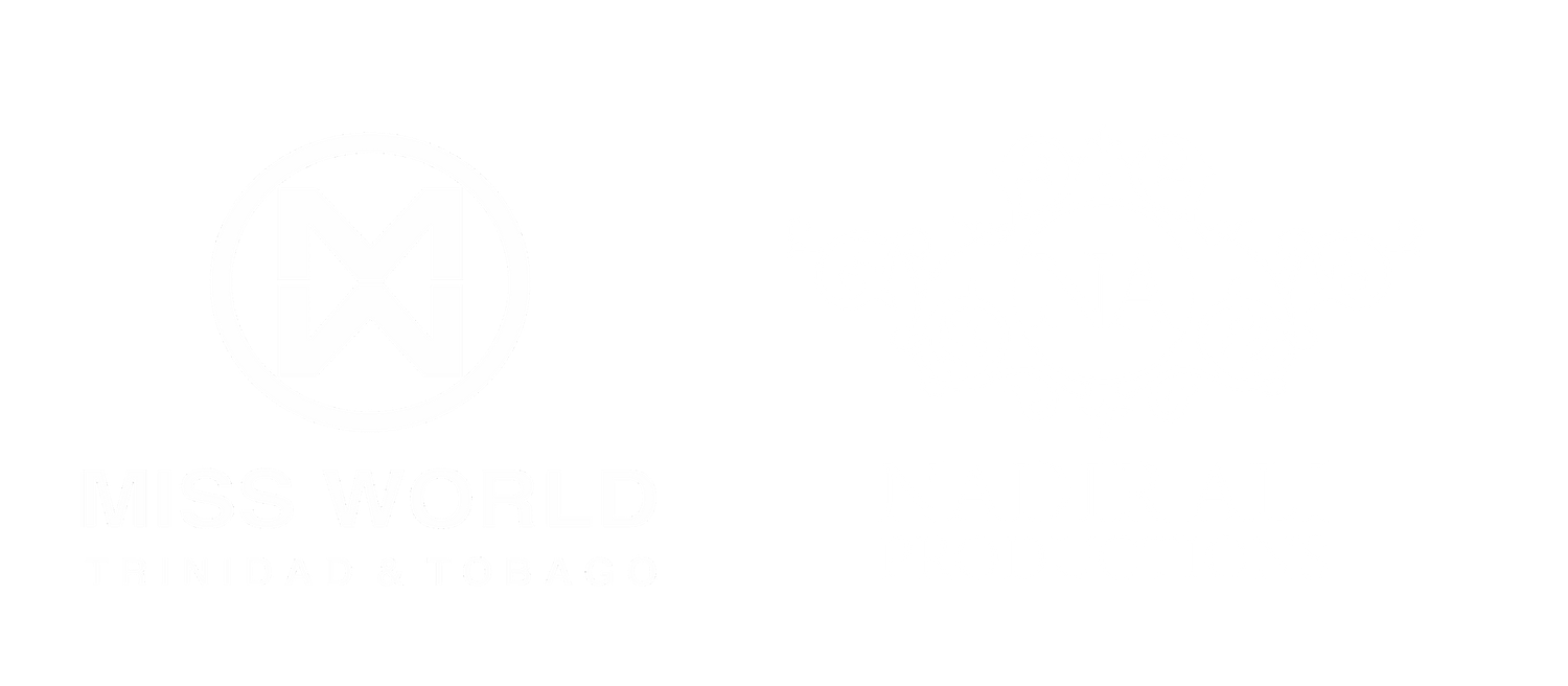 Two corporate logos in white - Miss World and Nadir Ali Productions shown side by side on black background.