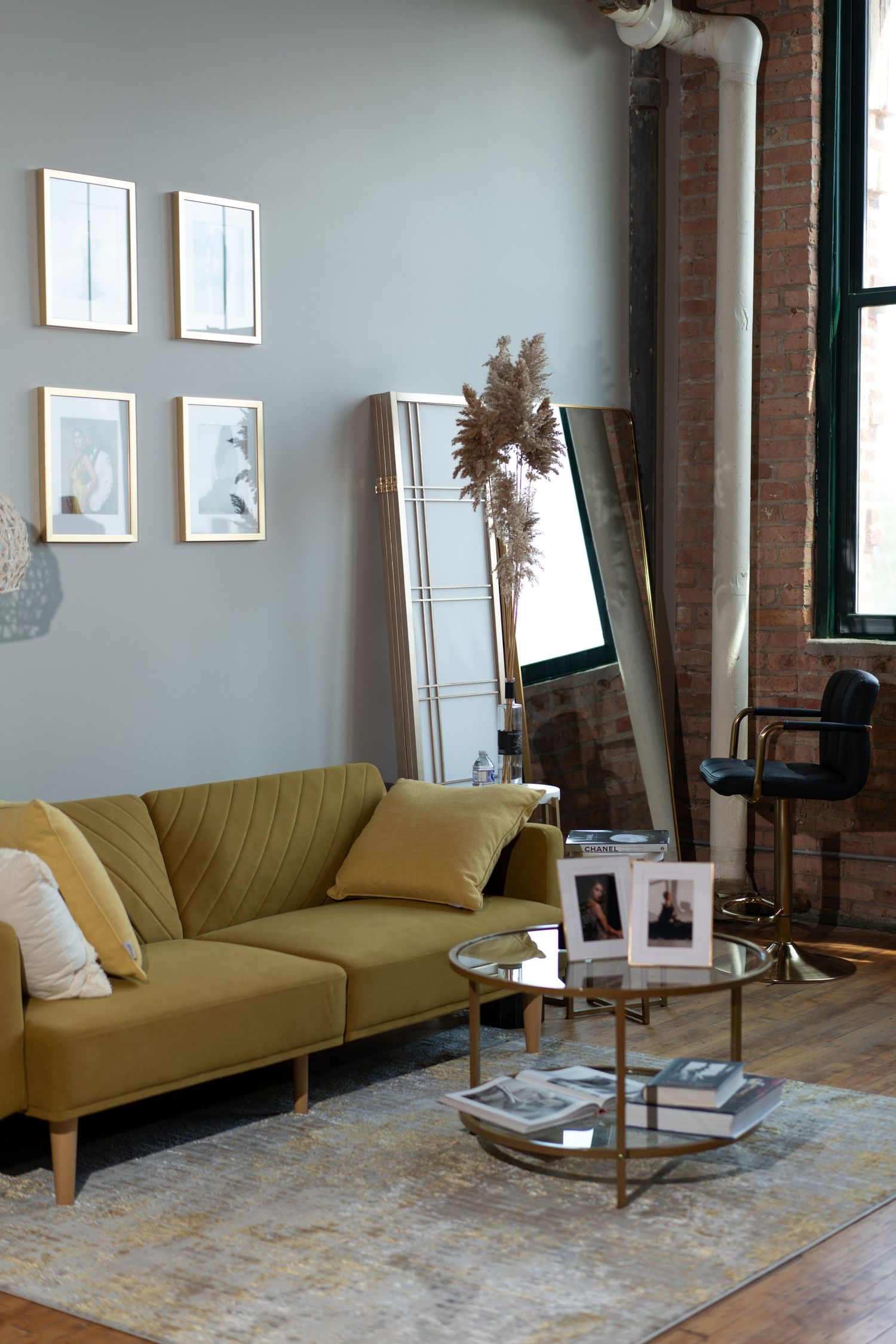Interior of Professionally equipped photo studio in Chicago.