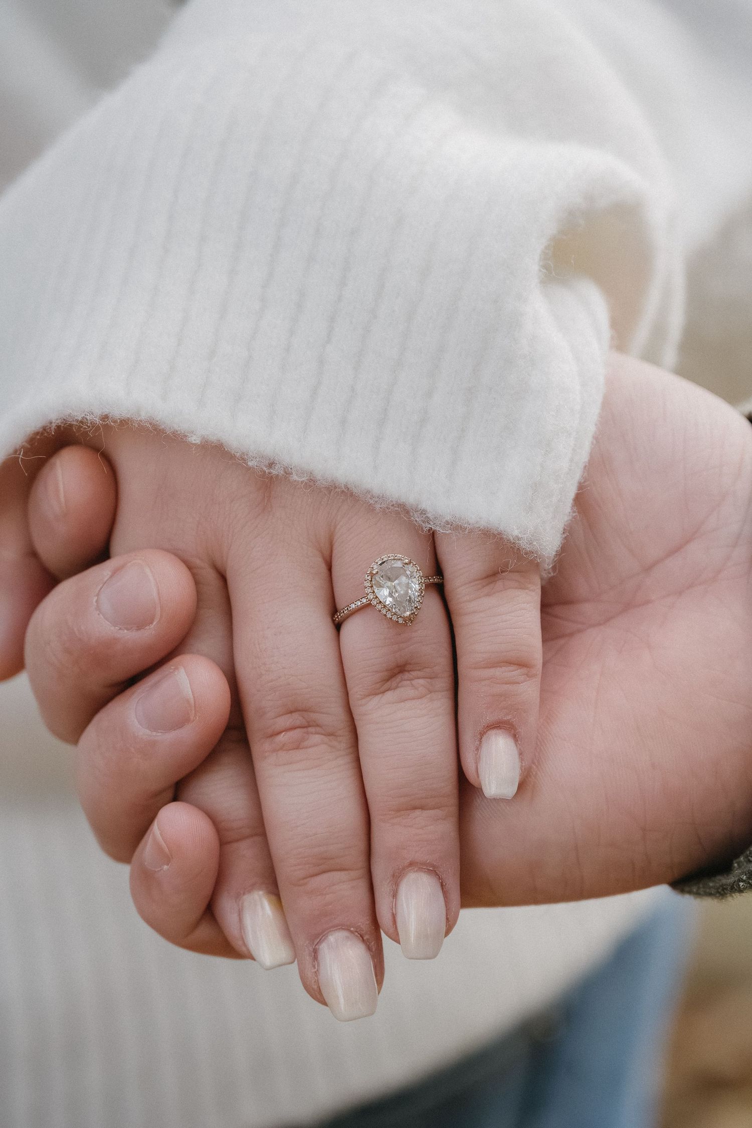 Close-up shot during engagement session in Prince Edward Island.