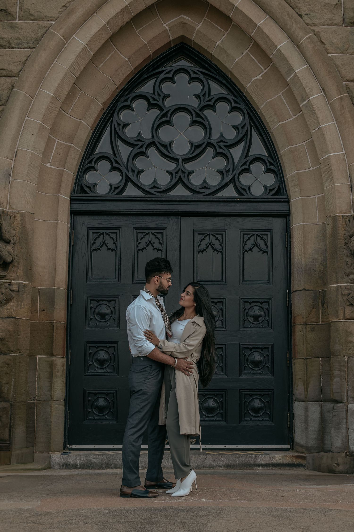 Couple portrait photographed outdoors in a relaxed setting
