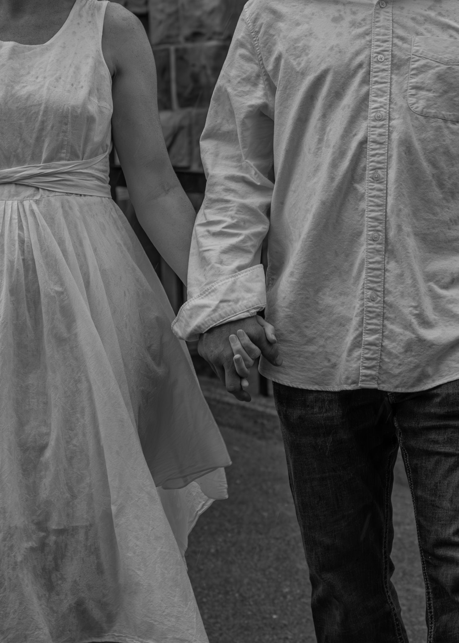 Couple portrait photographed downtown in PEI