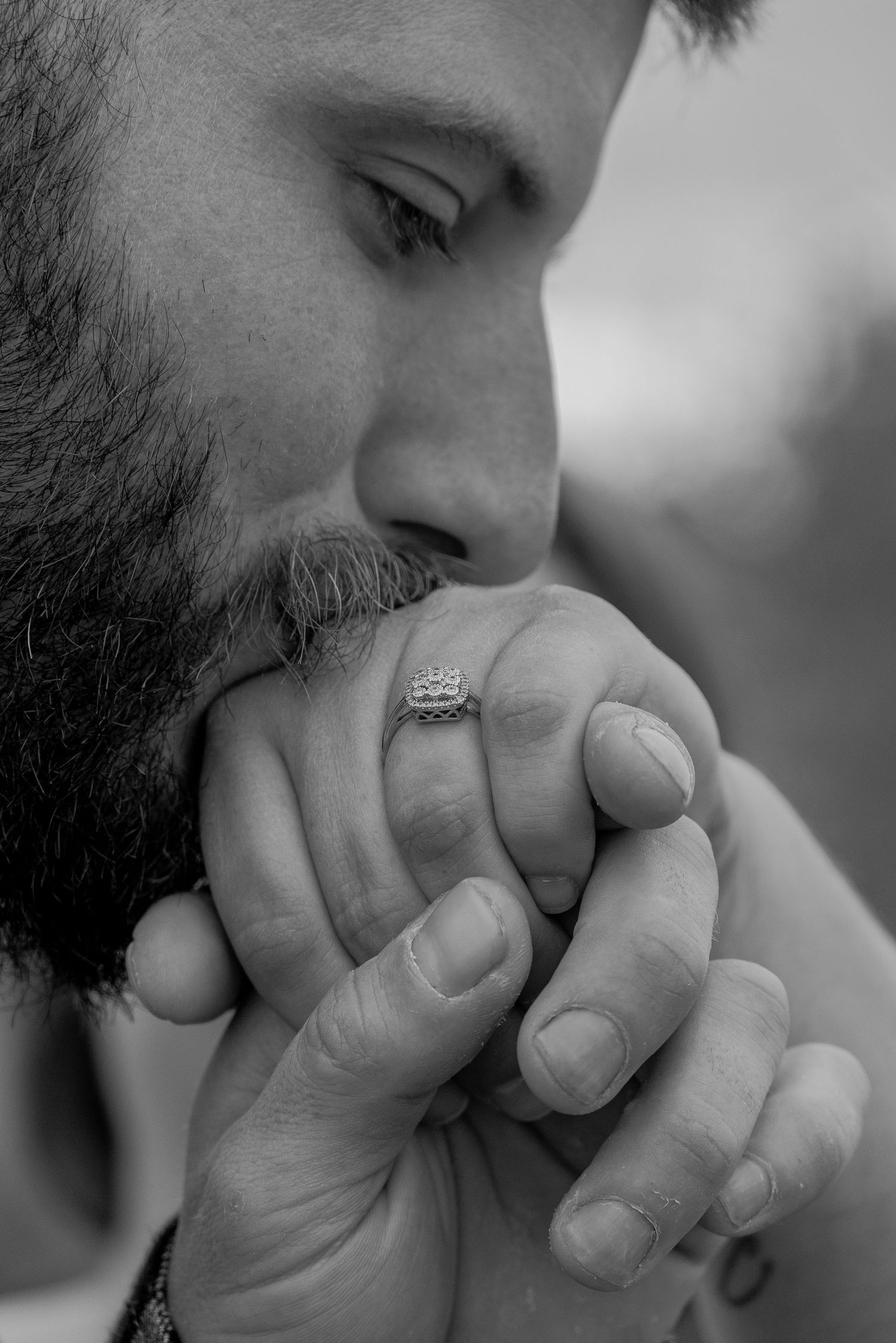 Kissing hands couples photography session in Prince Edward Island.