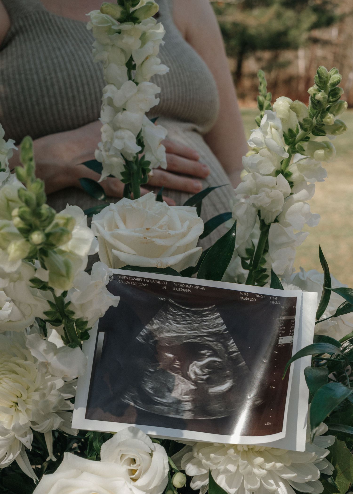 Outdoor picnic maternity photography of an expectant mother in natural light
