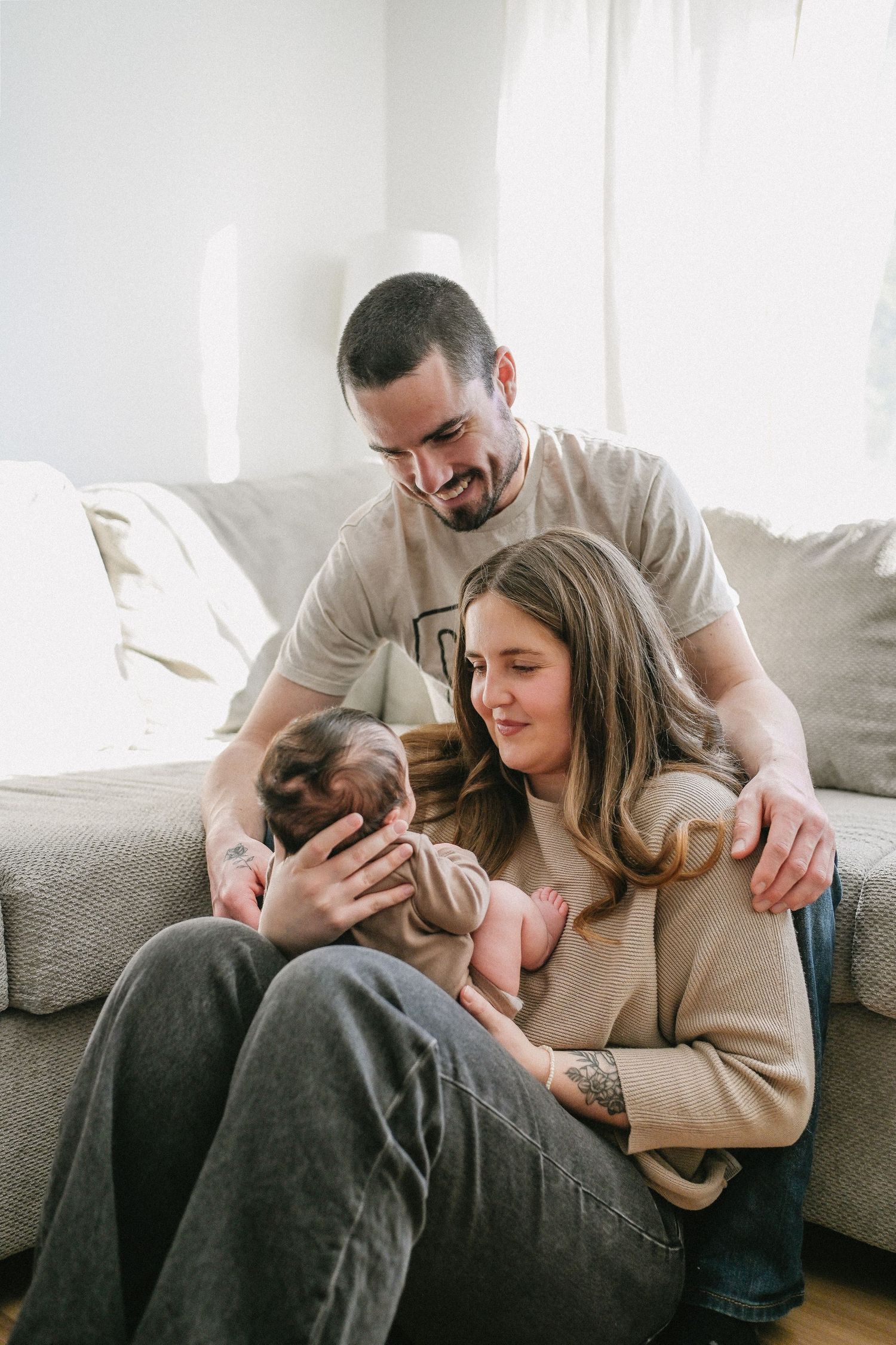 Documentary-style newborn photography session.
