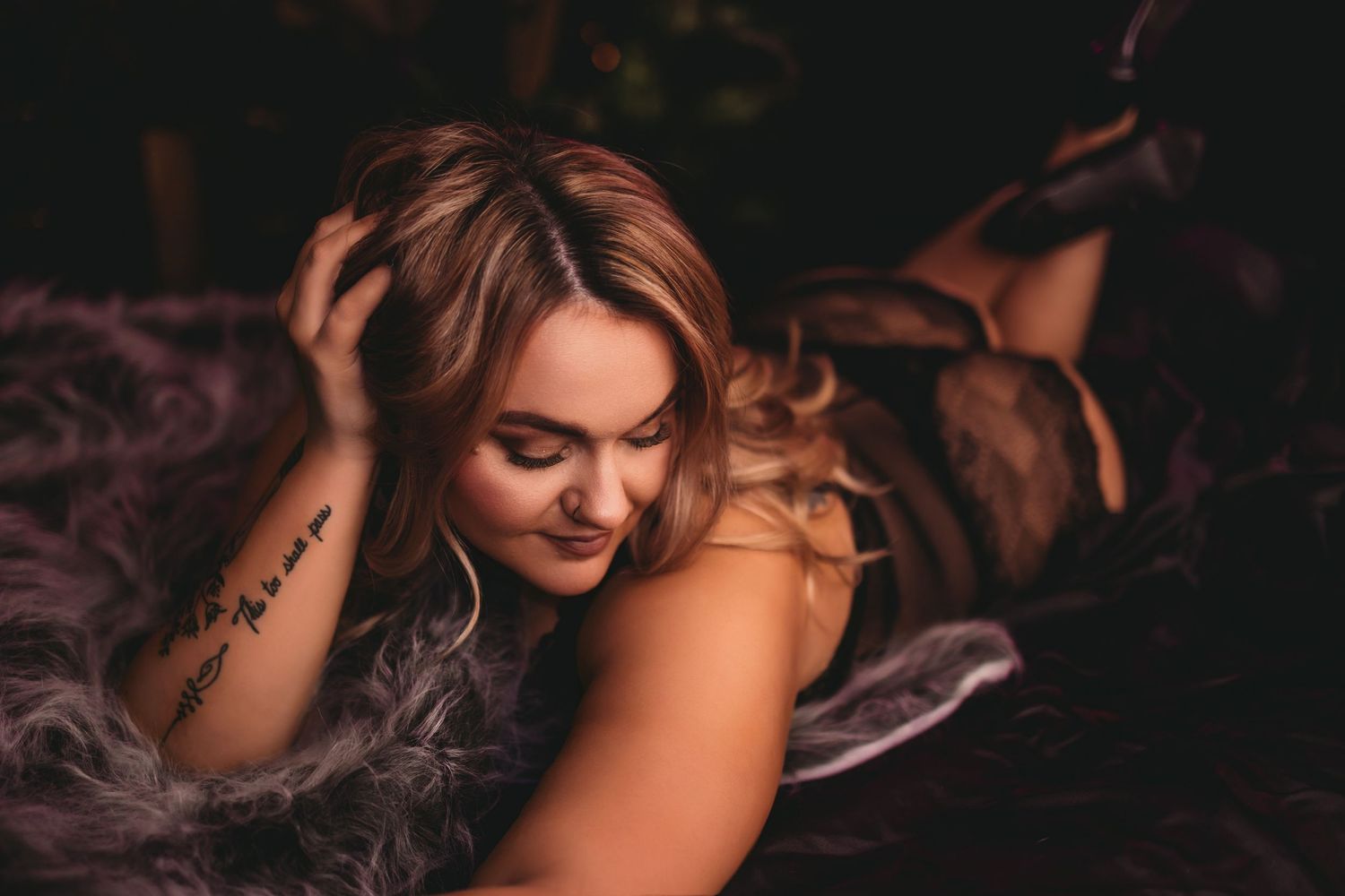 Woman during Boudoir Session. Fall in love with yourself through personalized, top quality boudoir sessions in Georgetown, South Carolina