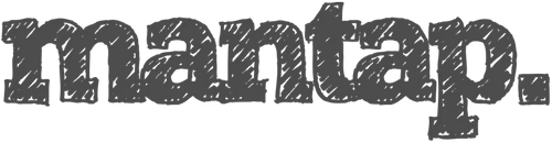 Gray MANTAP brand text logo with distressed texture effect.