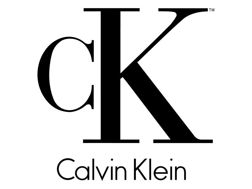 Classic Calvin Klein logo featuring bold CK monogram in black typography.