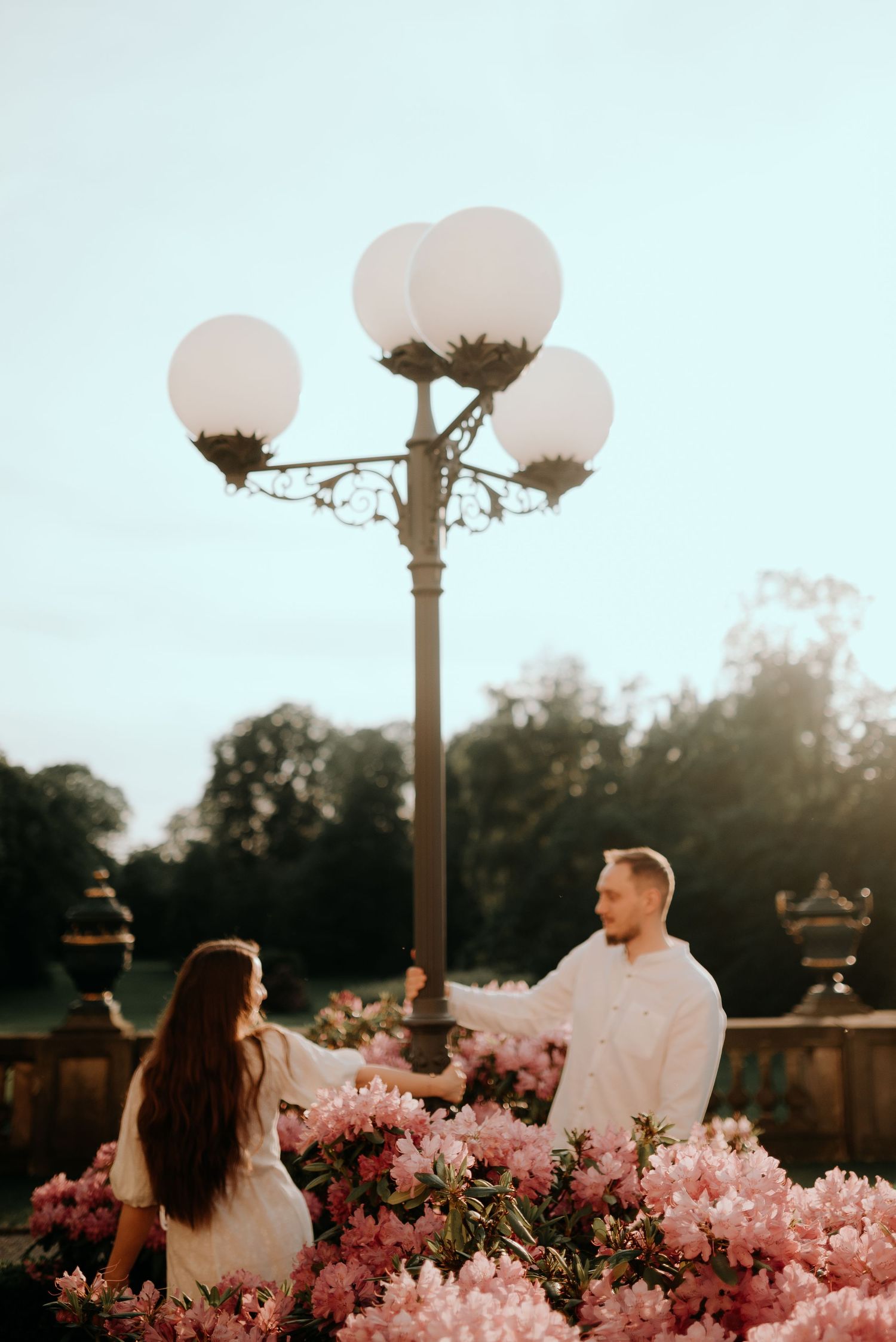 Sesja narzeczeńska w Pszczynie, fotograf ślubny Katowice Kraków Pszczyna, sesja w parku pszczyńskim, rododendrony w Pszczynie