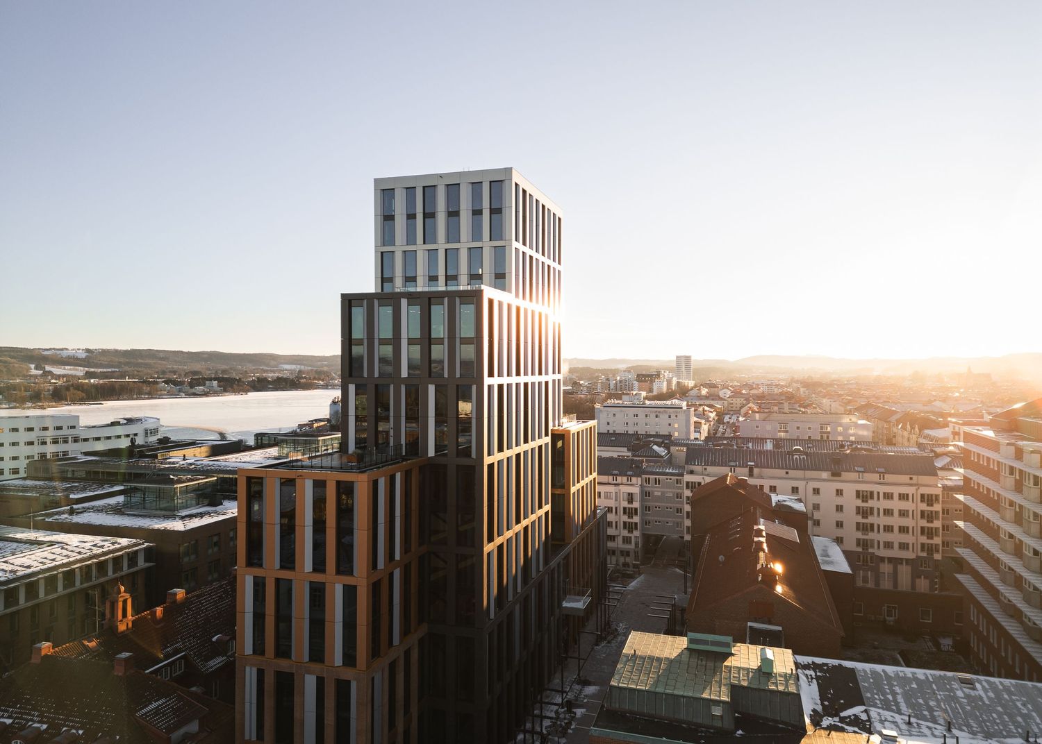 Science Park, Jönköping i kvällsljus.