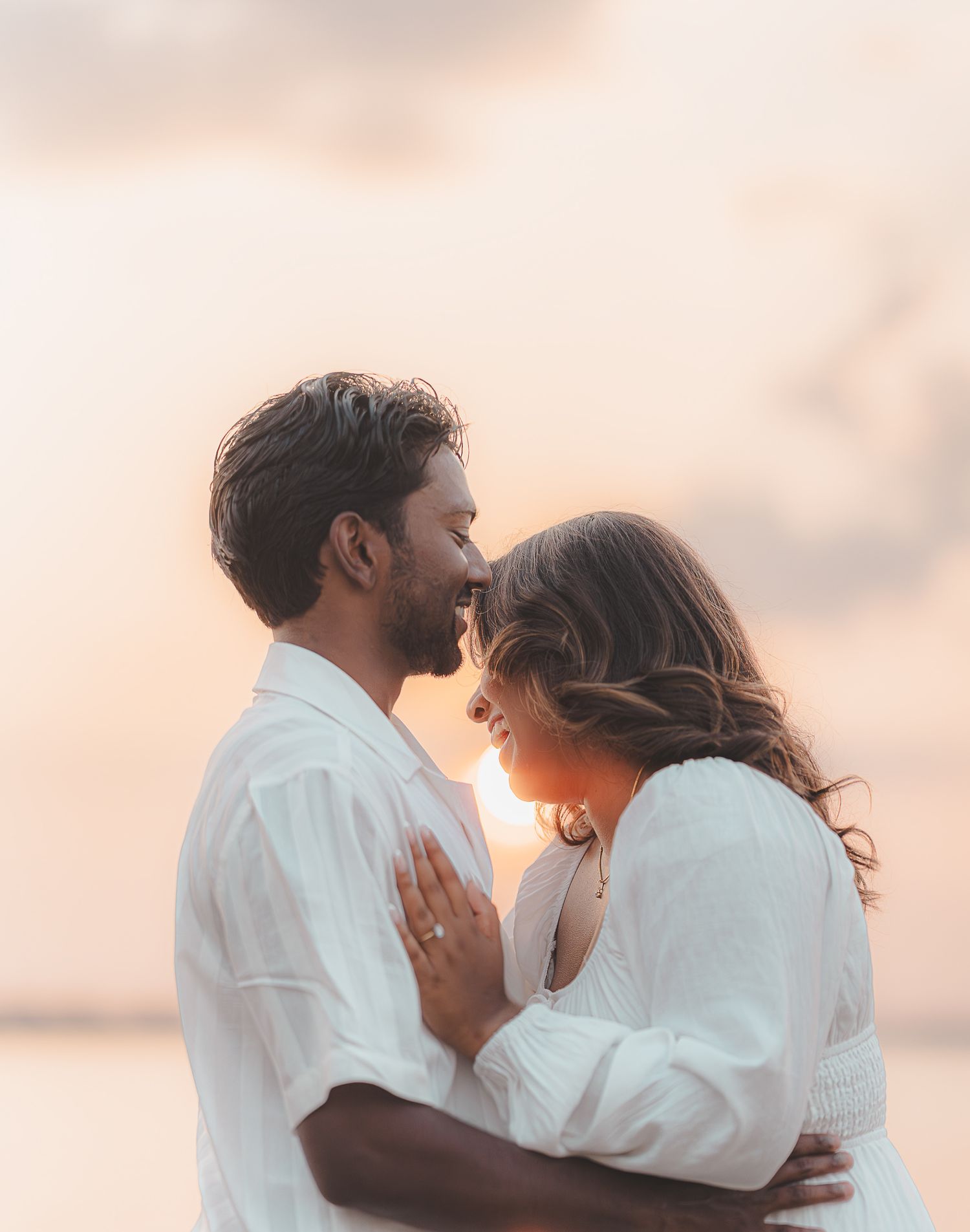 Couple being cozy that just got engaged