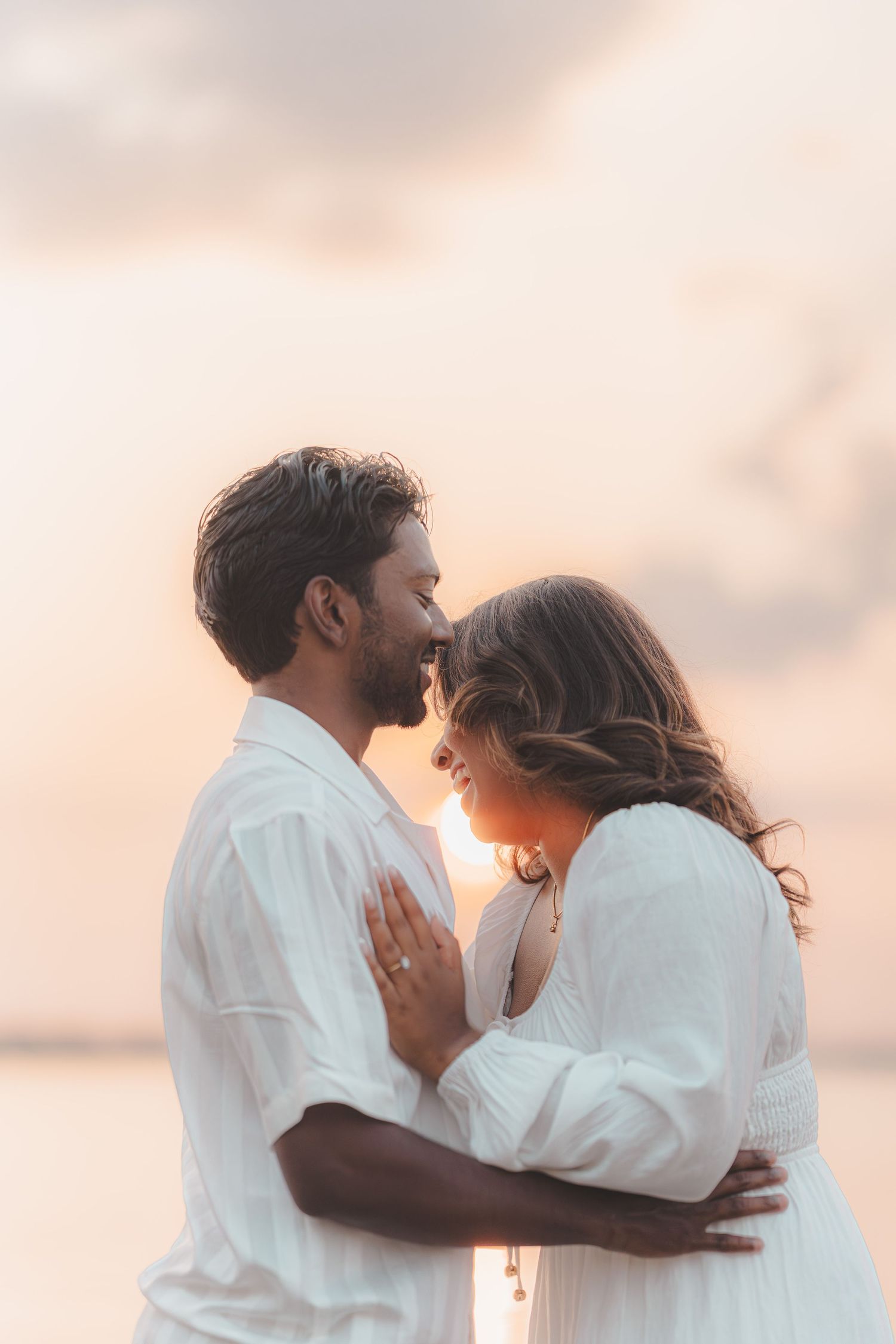 Couple being cozy that just got married