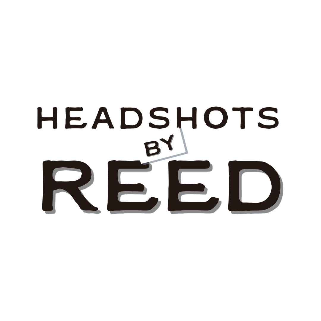 Professional headshot photography text logo design in black and white with minimalist typography style.