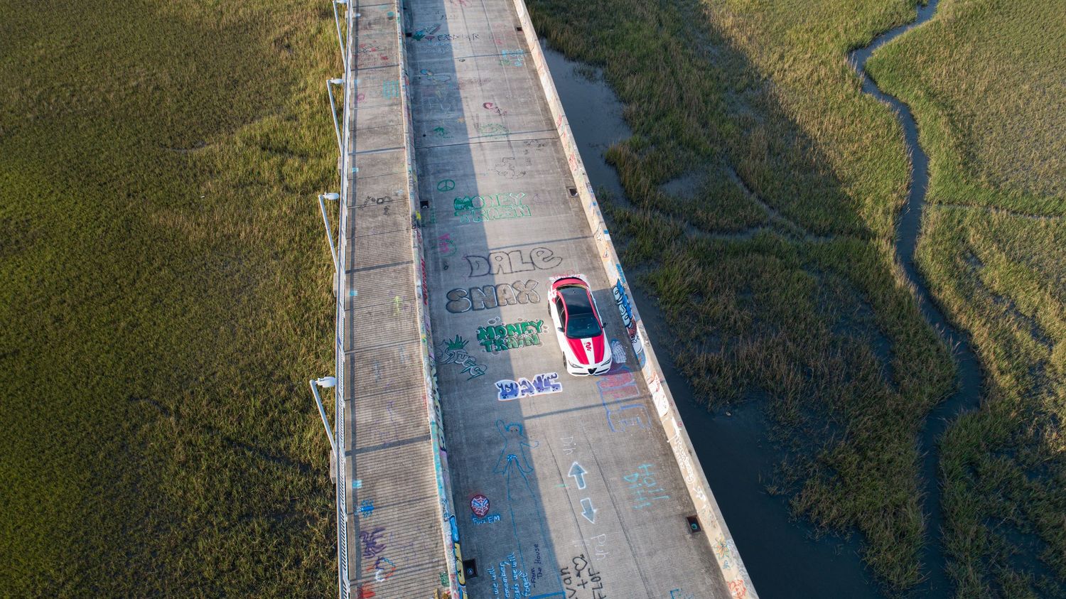 Bridge to Nowhere Alfa Romeo aerial image