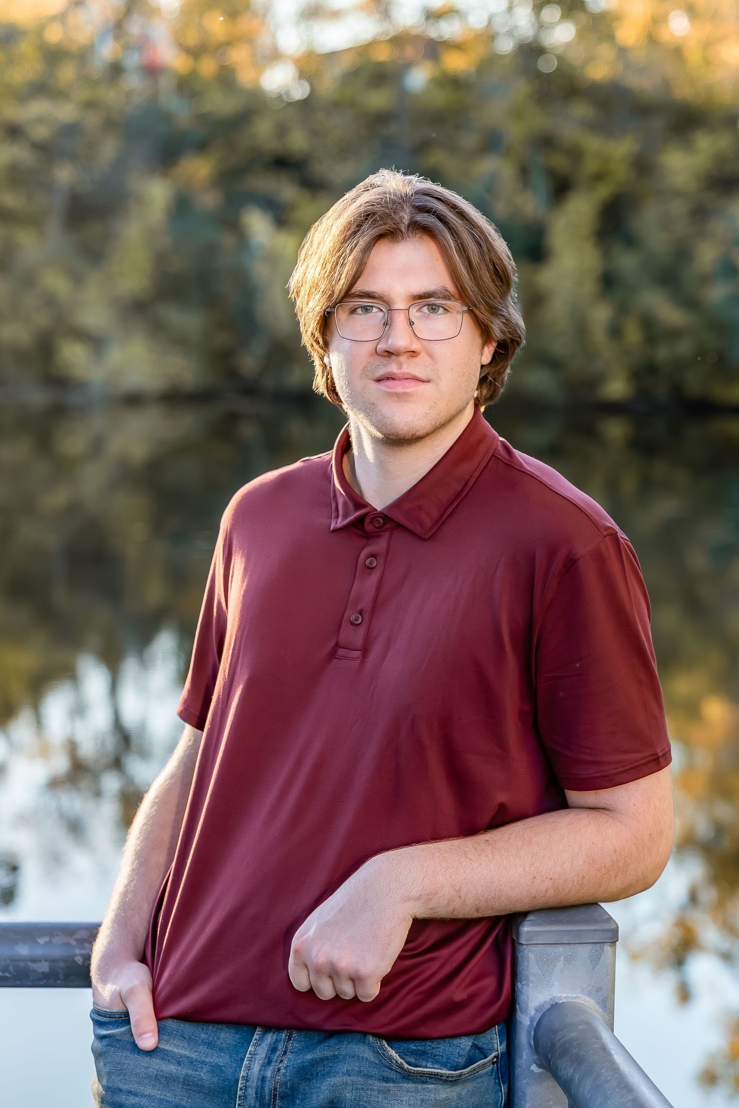 outdoor, riverside senior photo