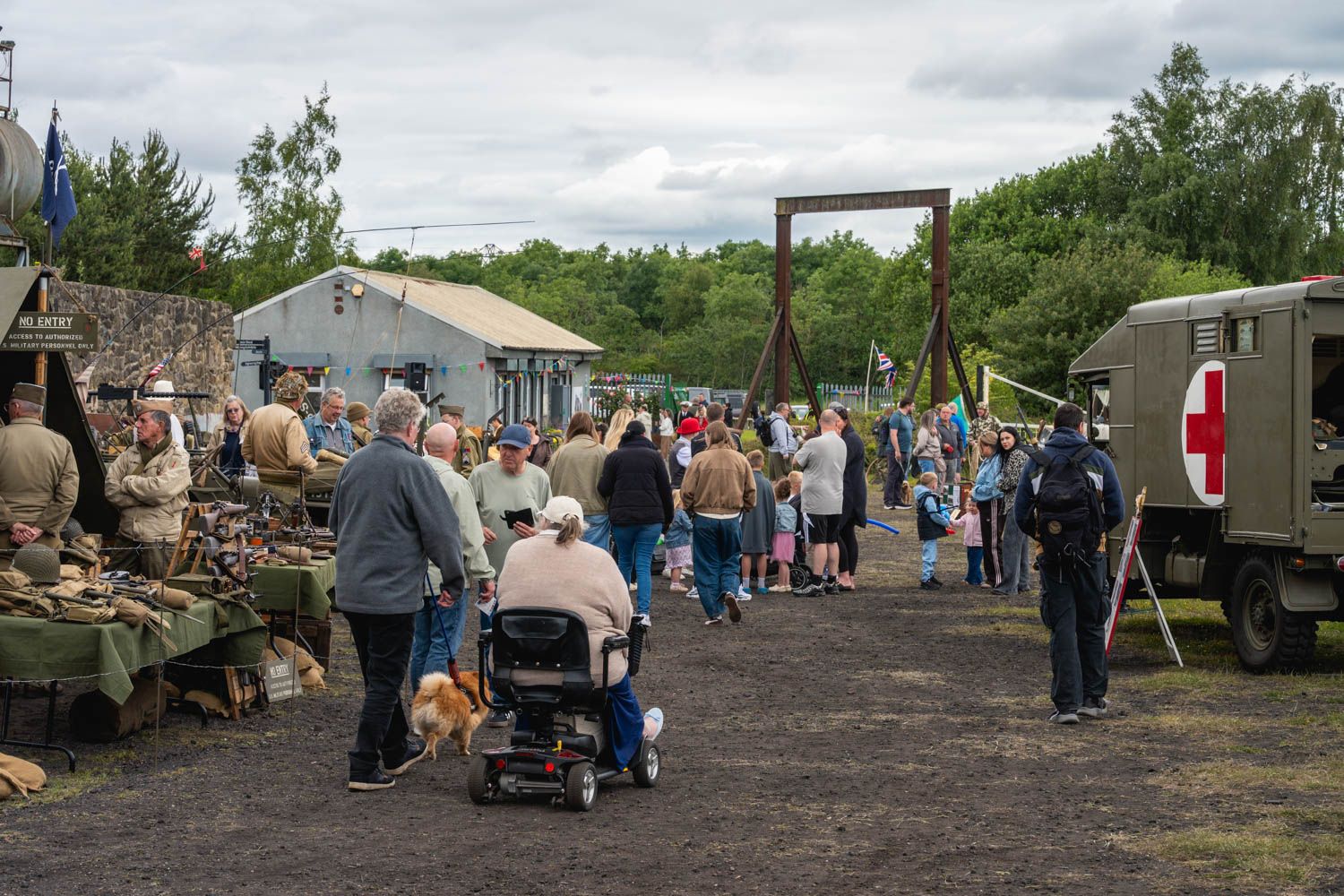 Landscape shot of a 1940's outdoor event.