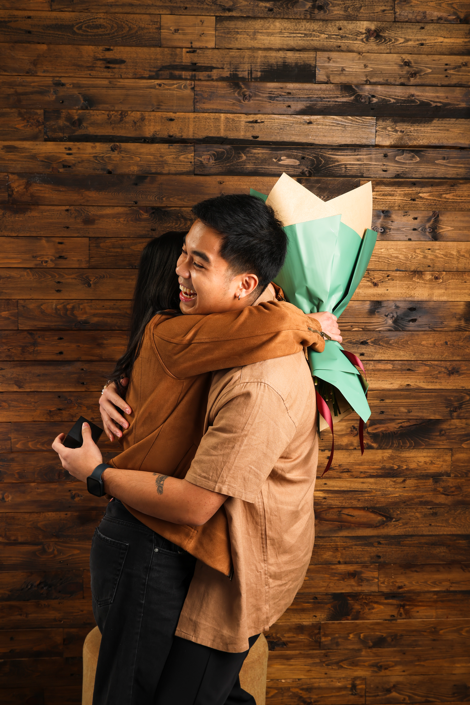 Professional couple portrait session in Edmonton with studio flash

surprise proposal