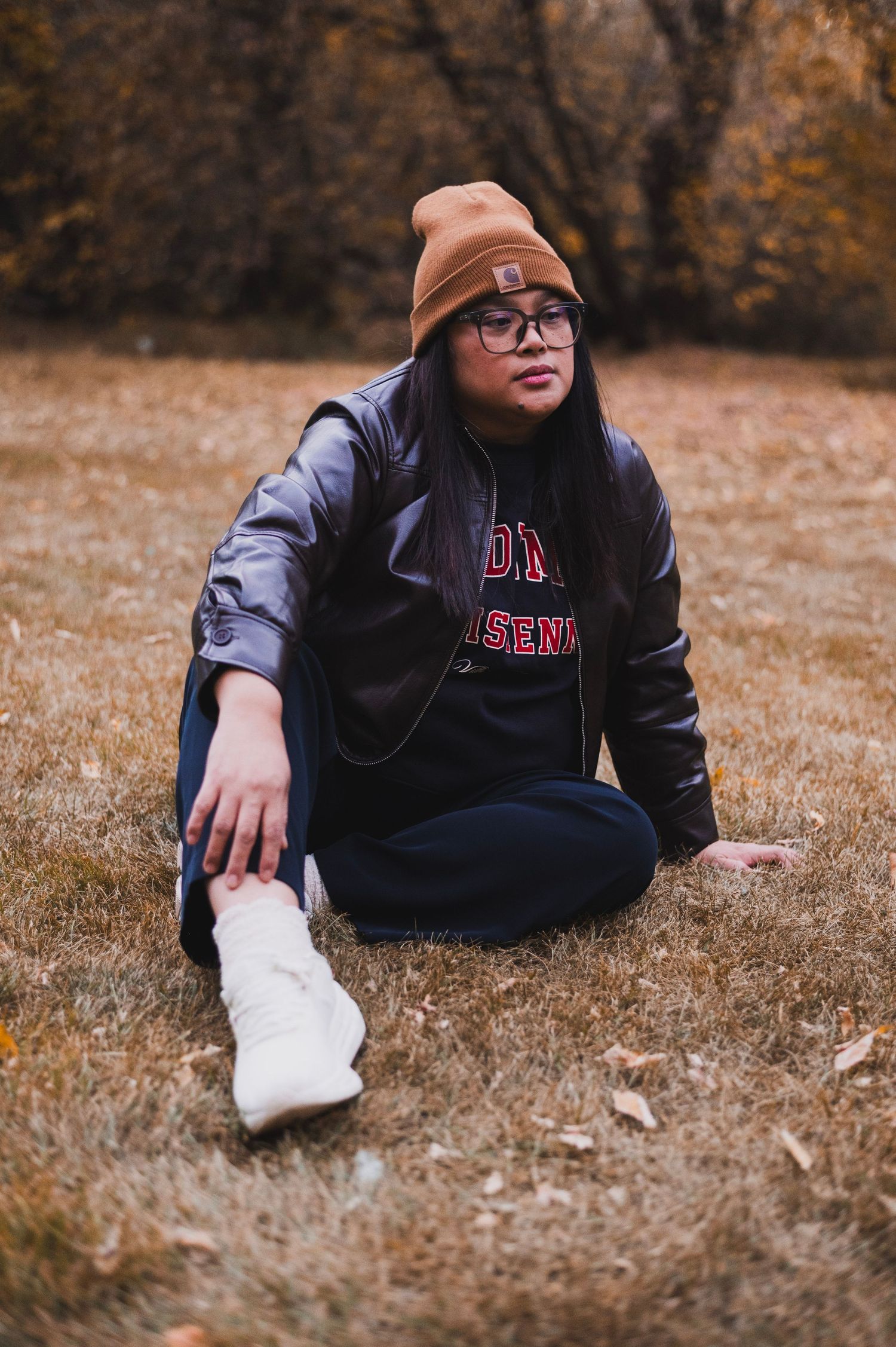 Professional portrait session in Edmonton with natural light during autumn season. fall mini session