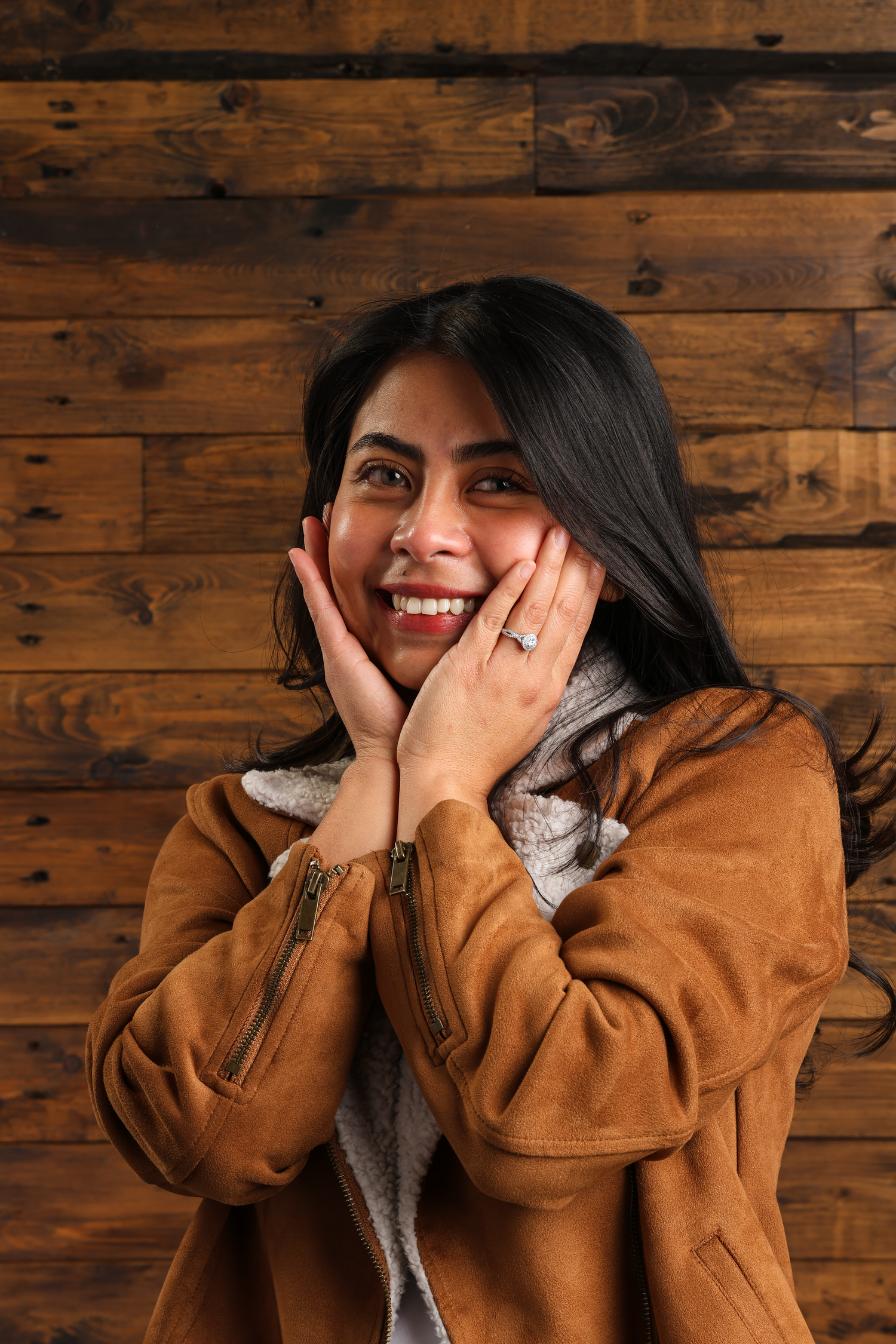 Professional couple portrait session in Edmonton with studio flash

surprise proposal