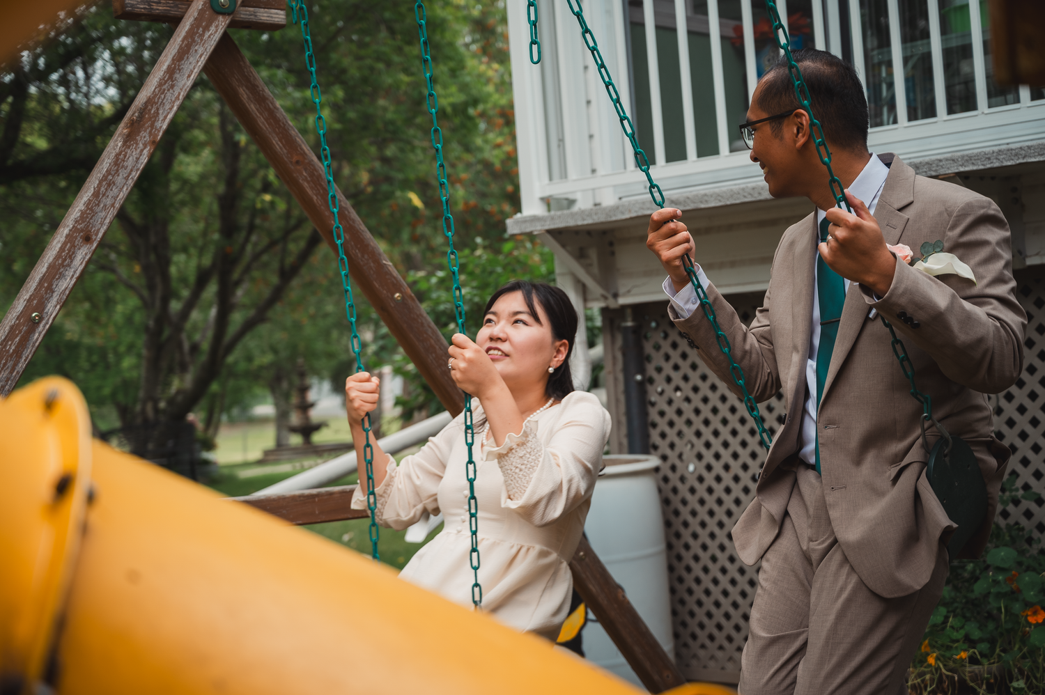 A couple after the wedding in Edmonton.

capturing a heartfelt moment during the session