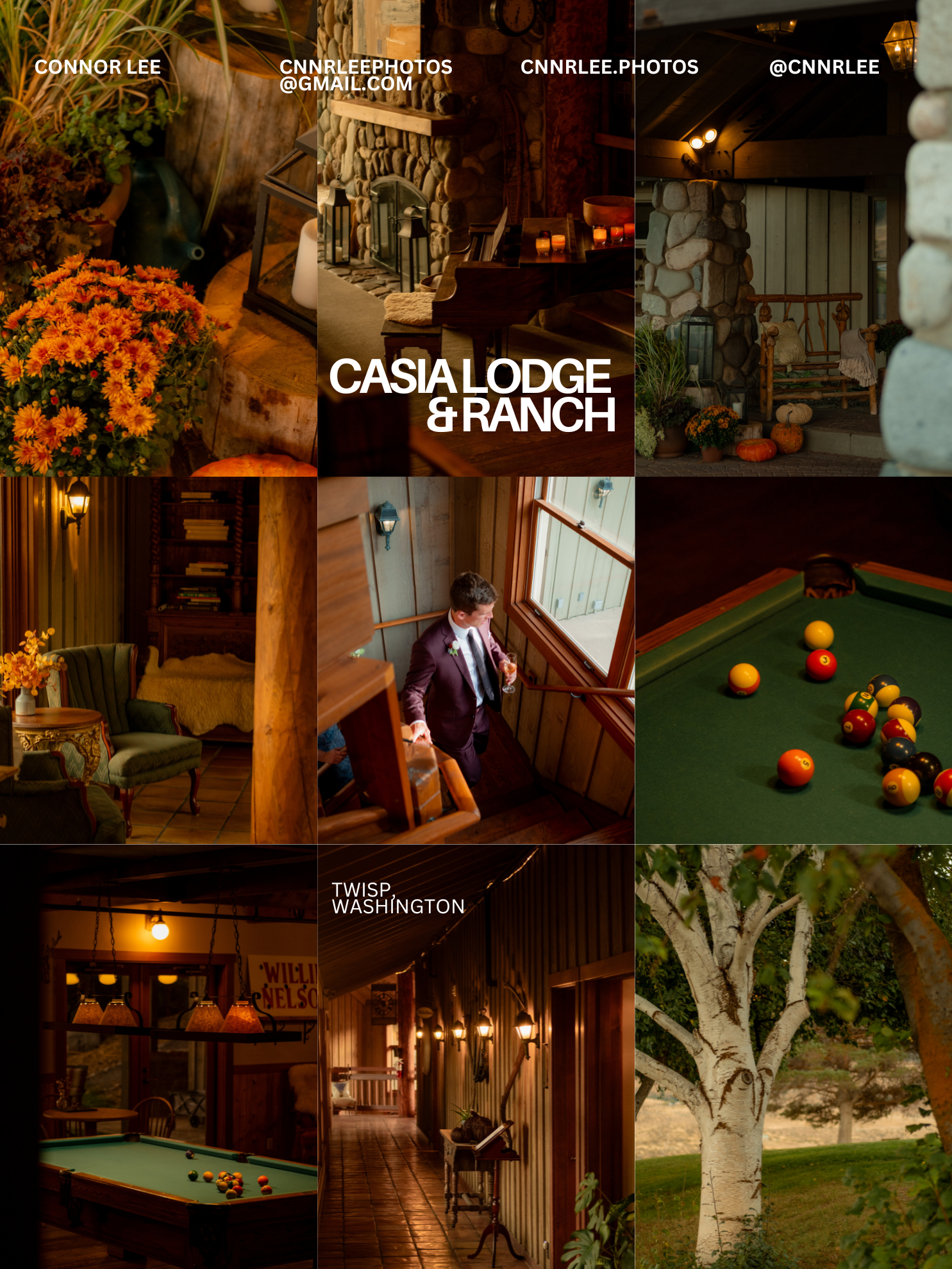 Rustic Casia Lodge and Ranch in Twisp, Washington featuring pool tables, wood interiors, and scenic outdoor views.