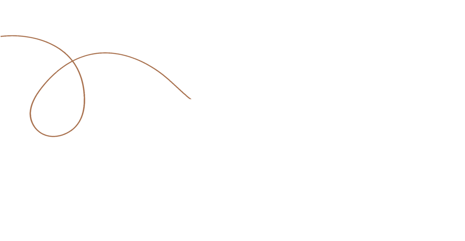 Elegant brown curved line with loop detail on white backdrop.