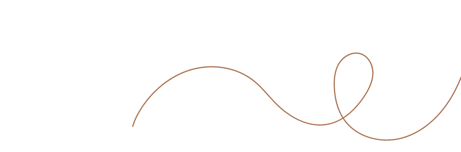 Elegant curved line art design in a soft brown tone against white background.