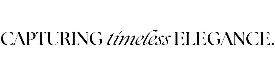 Elegant typography displaying 'Capturing timeless ELEGANCE' in a sophisticated serif font.