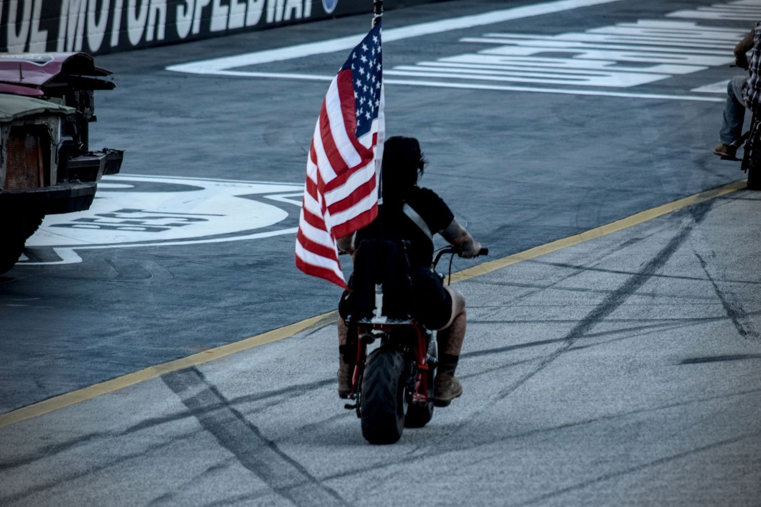 KF Media General Admission DEMO3 Bristol Motor Speedway American Flag on a motorbike iconic photos patriotic  Ethan Boyles Photography